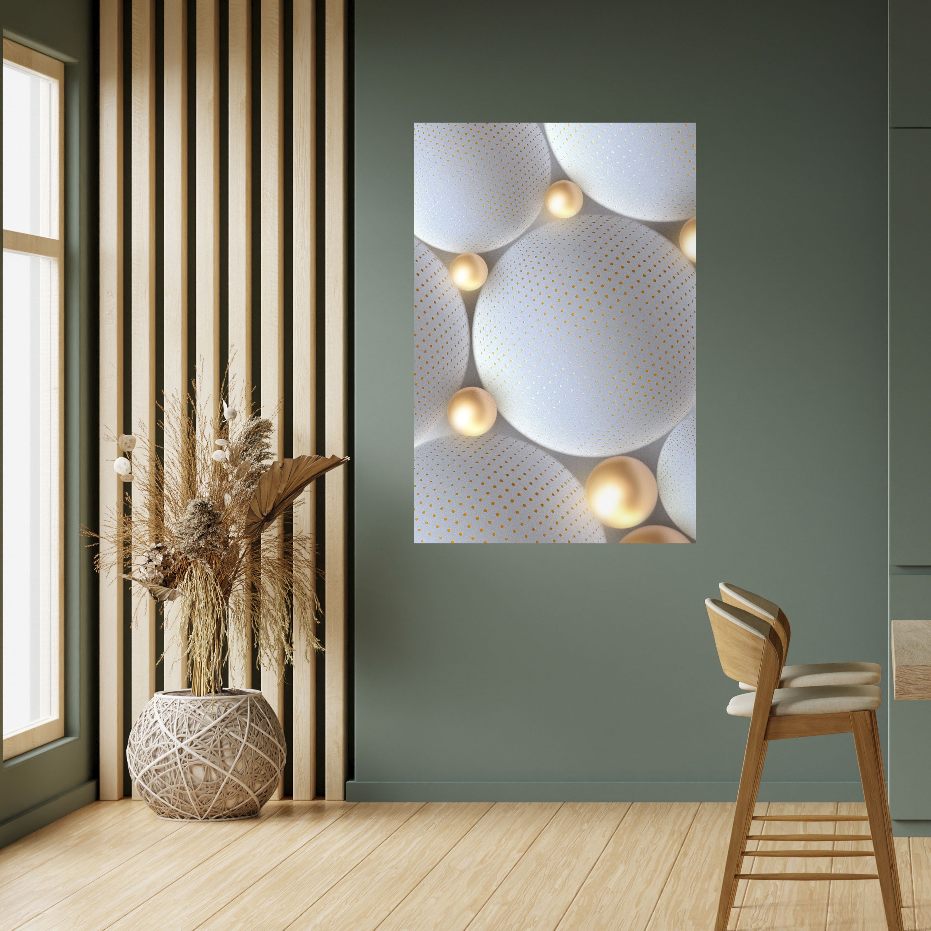 LUMINOUS SPHERICAL HARMONY Poster Vertical Autocolante