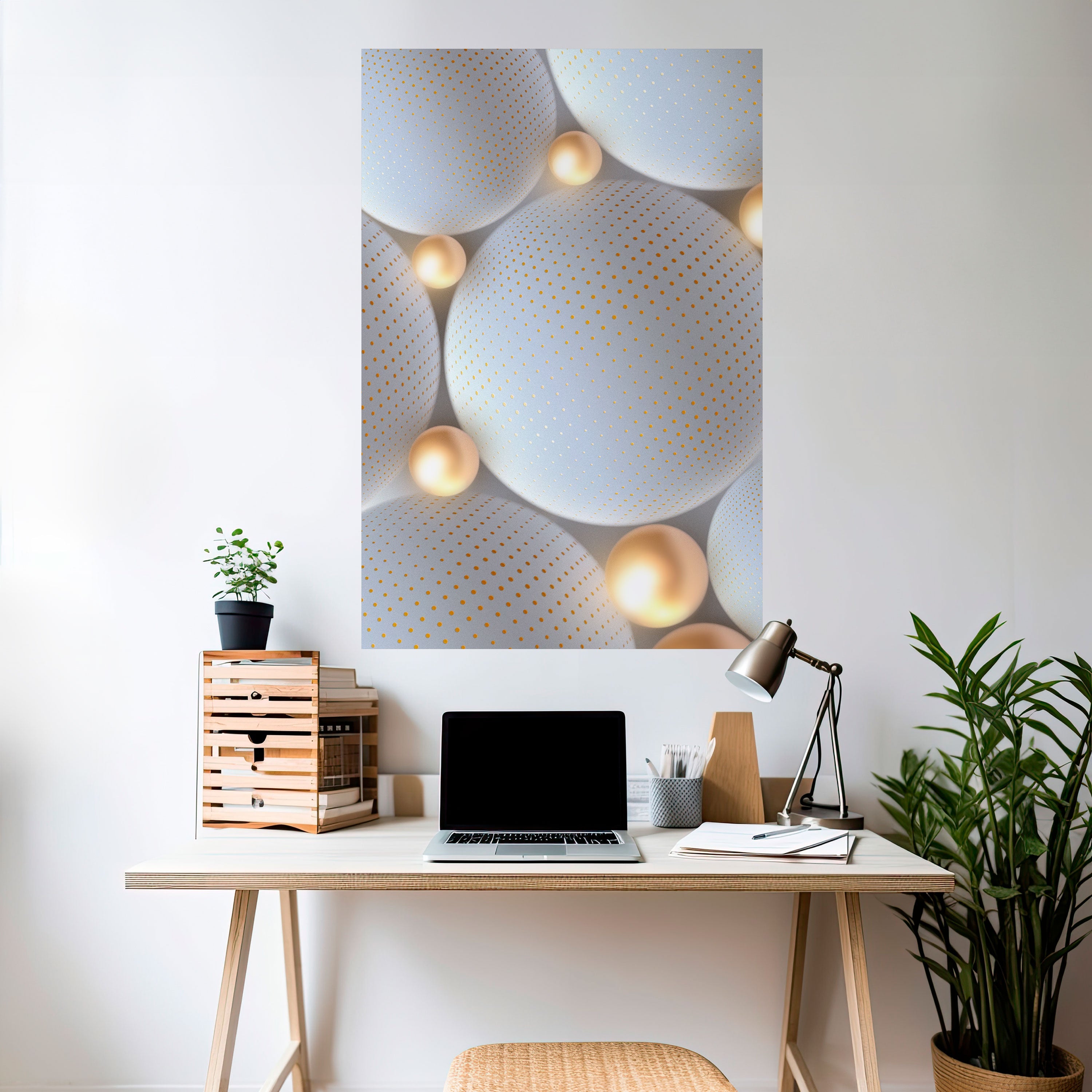 LUMINOUS SPHERICAL HARMONY Poster Vertical Autocolante