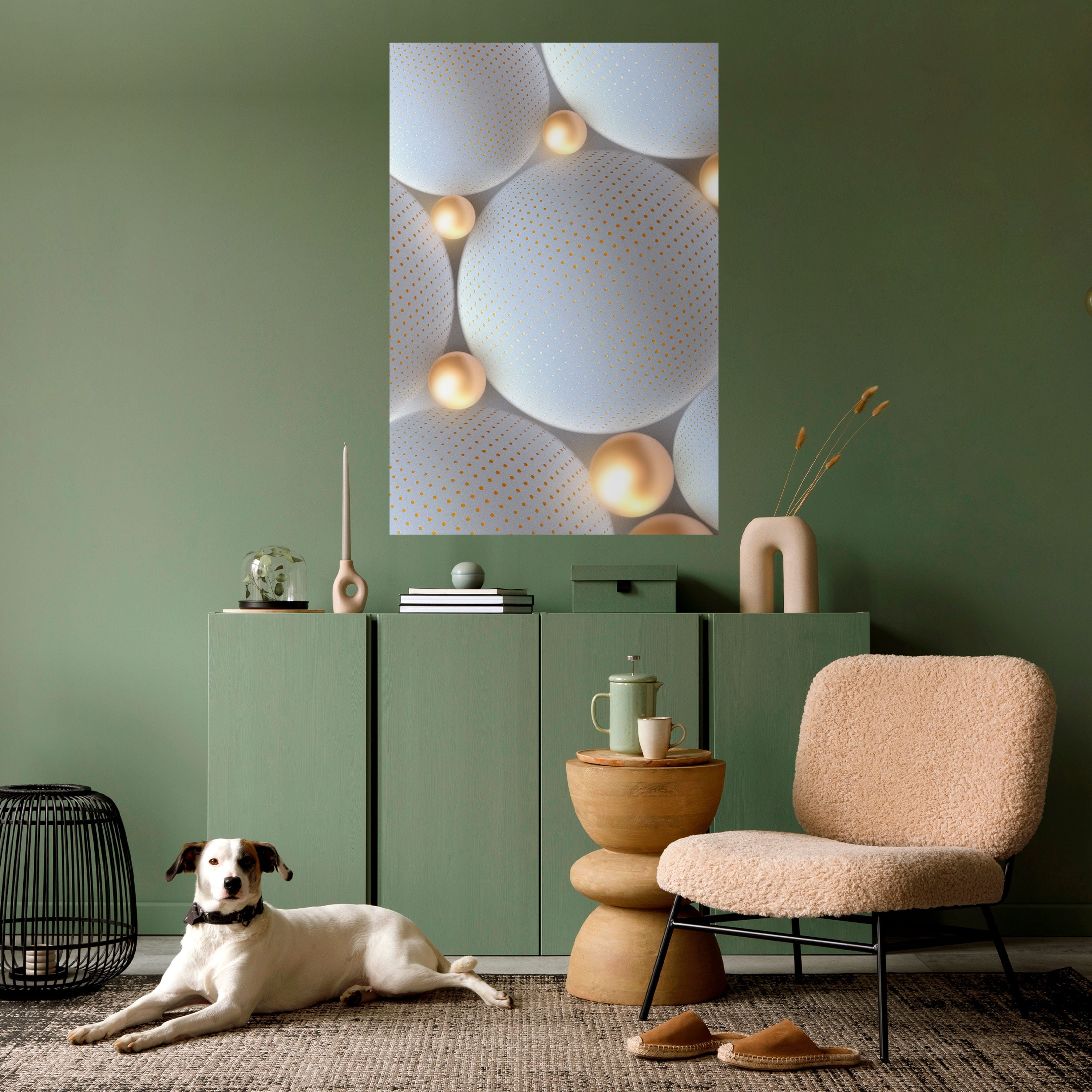 LUMINOUS SPHERICAL HARMONY Poster Vertical Autocolante