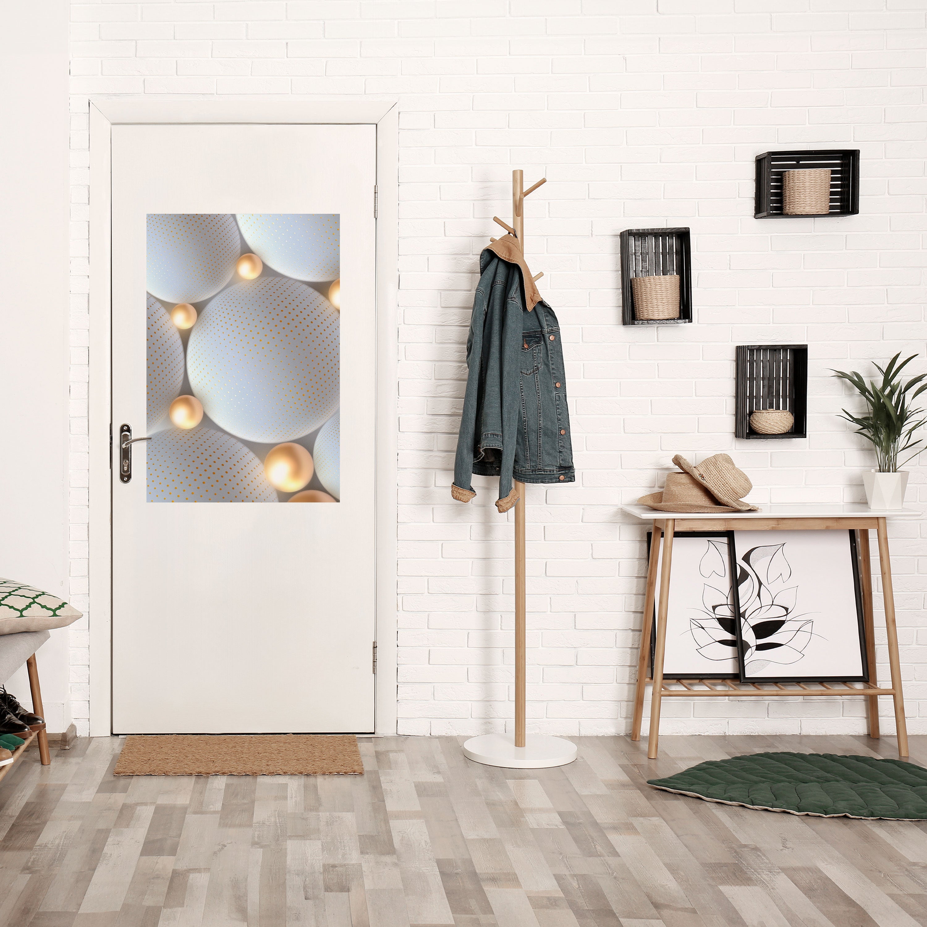 LUMINOUS SPHERICAL HARMONY Poster Vertical Autocolante