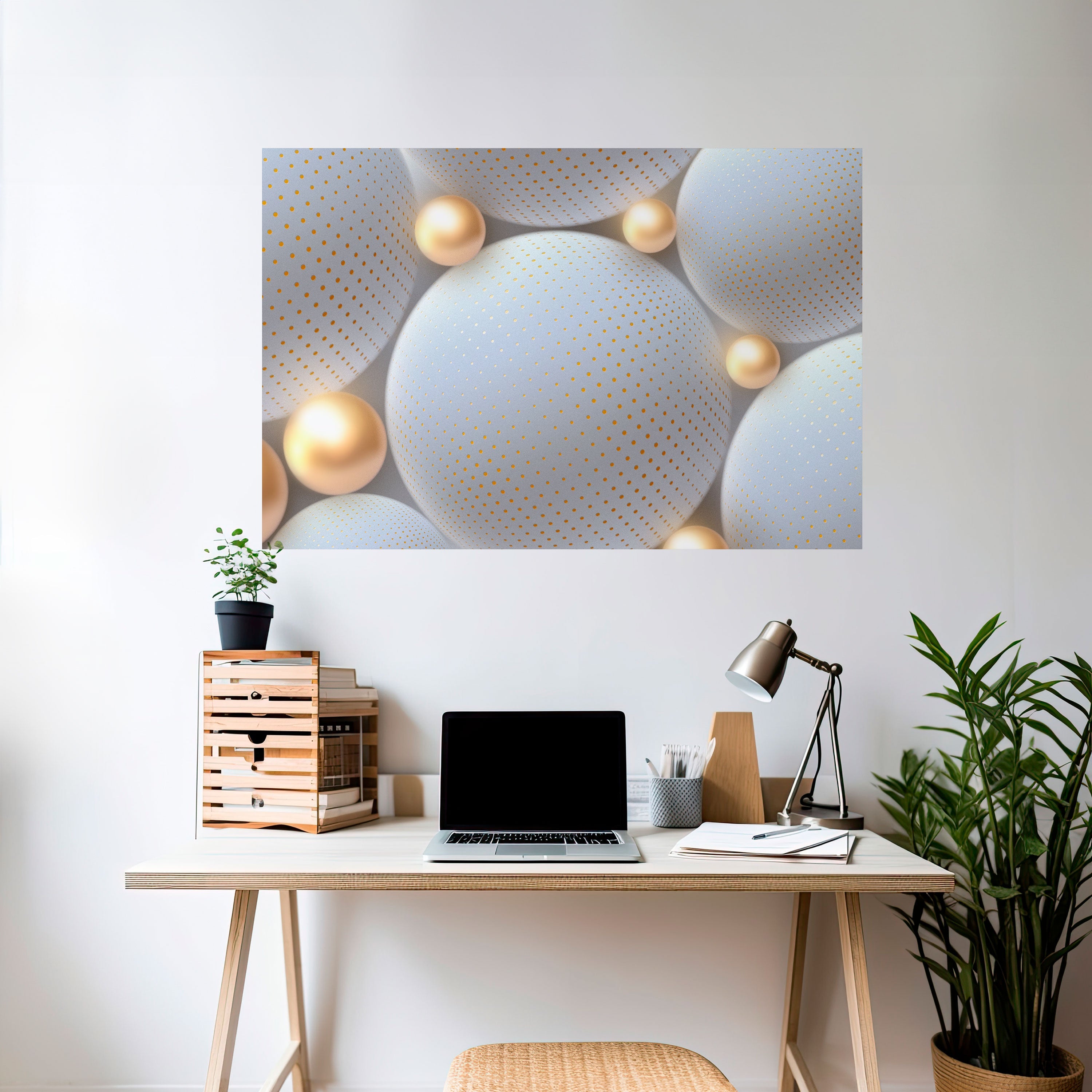 LUMINOUS SPHERICAL HARMONY Peel and Stick Horizontal Poster