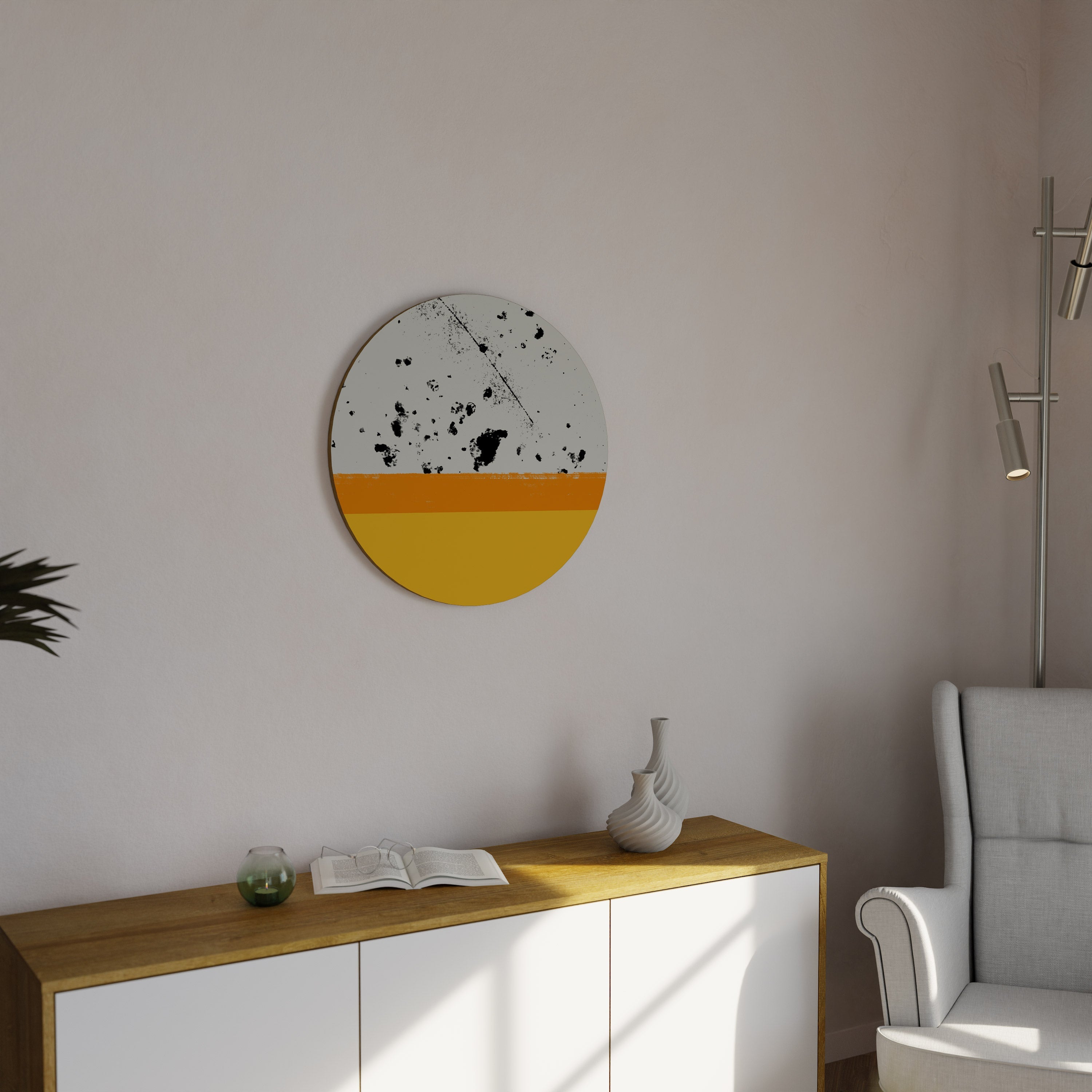 DYED BY ORANGE Quadro Redondo Decorativo