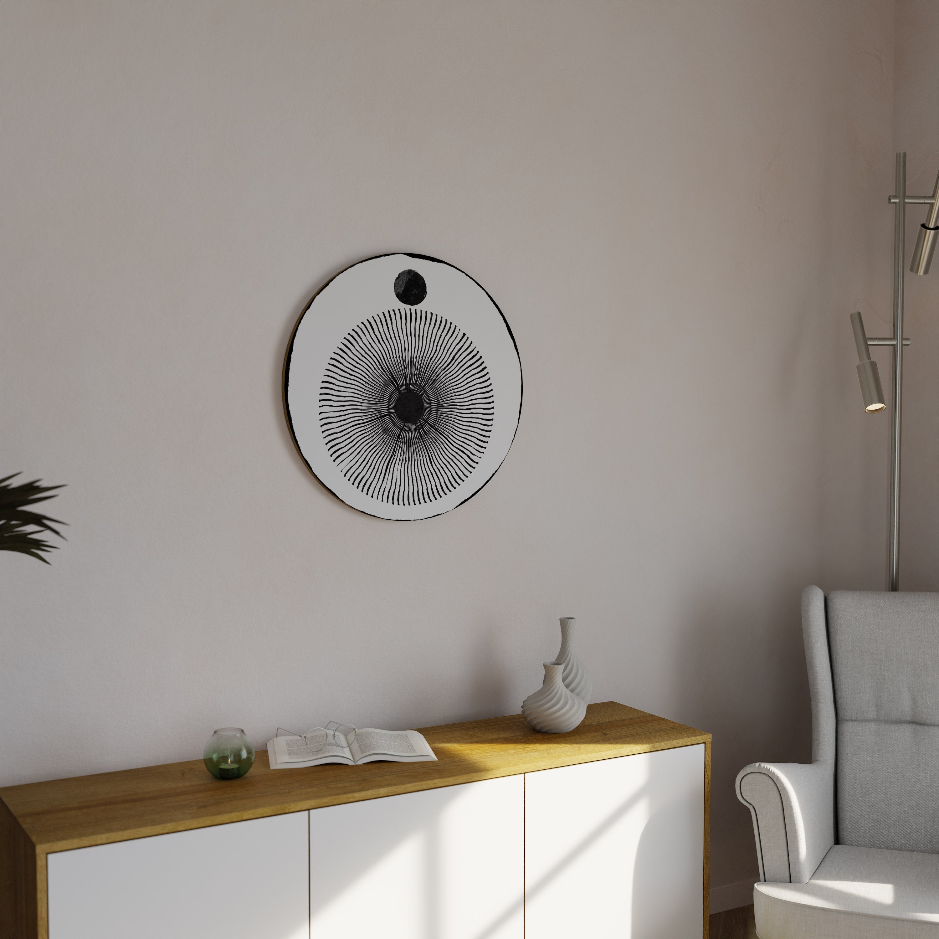 DARKNESS IS COMING Quadro Redondo Decorativo