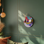 COLOR STREAM Oval Art Shelf In Oak Effect