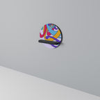 COLOR STREAM Prateleira Redonda Decorativa em Acabamento Preto