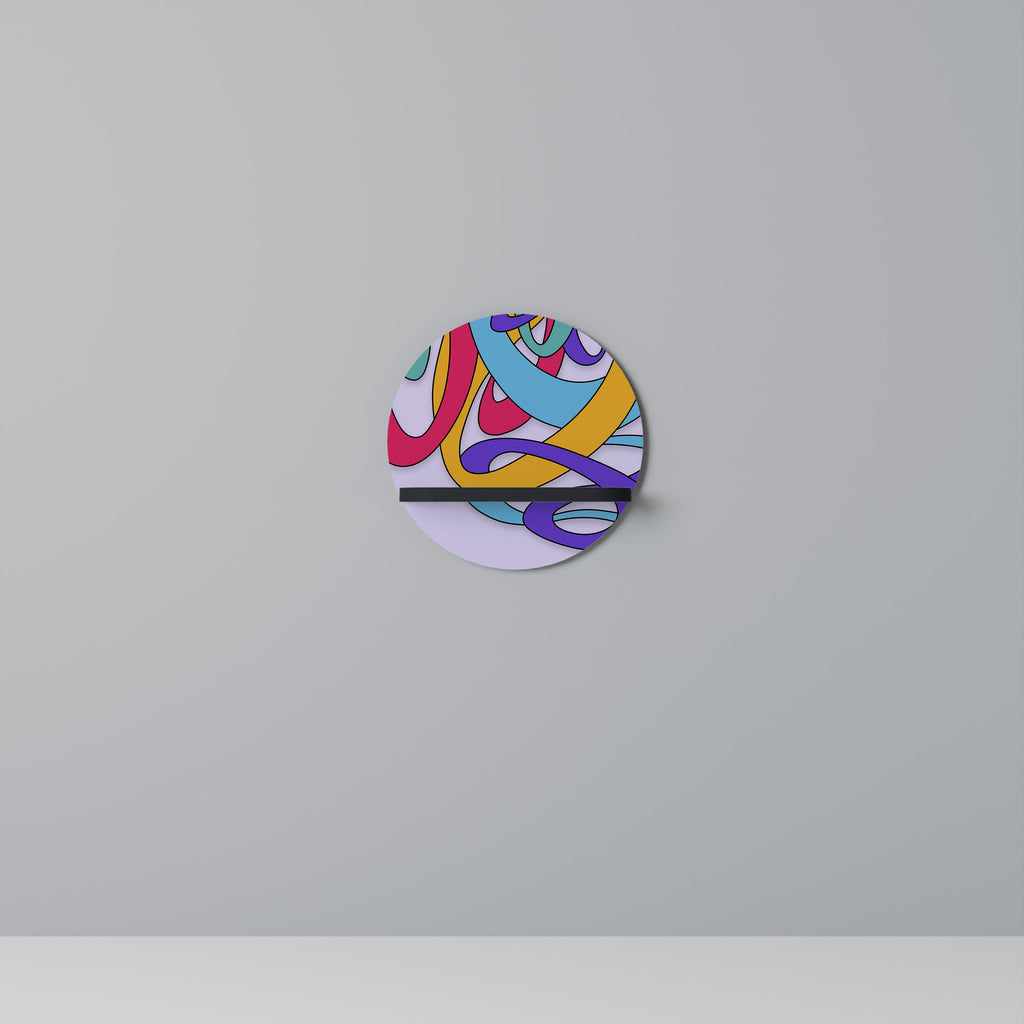 COLOR STREAM Prateleira Redonda Decorativa em Acabamento Preto