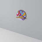 COLOR STREAM Prateleira Redonda Decorativa em Efeito Carvalho