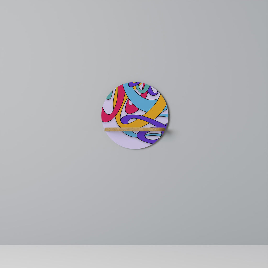 COLOR STREAM Prateleira Redonda Decorativa em Efeito Carvalho