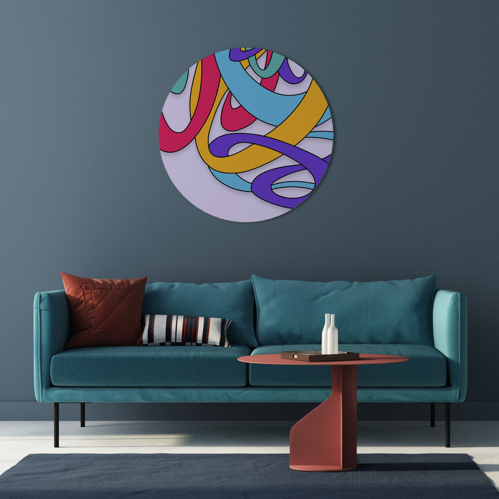 COLOR STREAM Round Wall Art