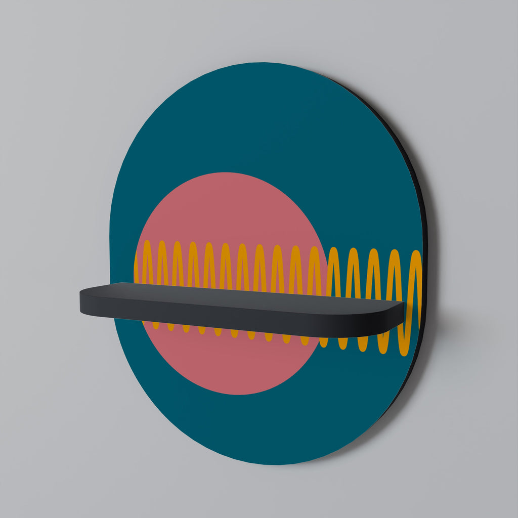 SOUND SOURCE Prateleira Oval Decorativa em Acabamento Preto