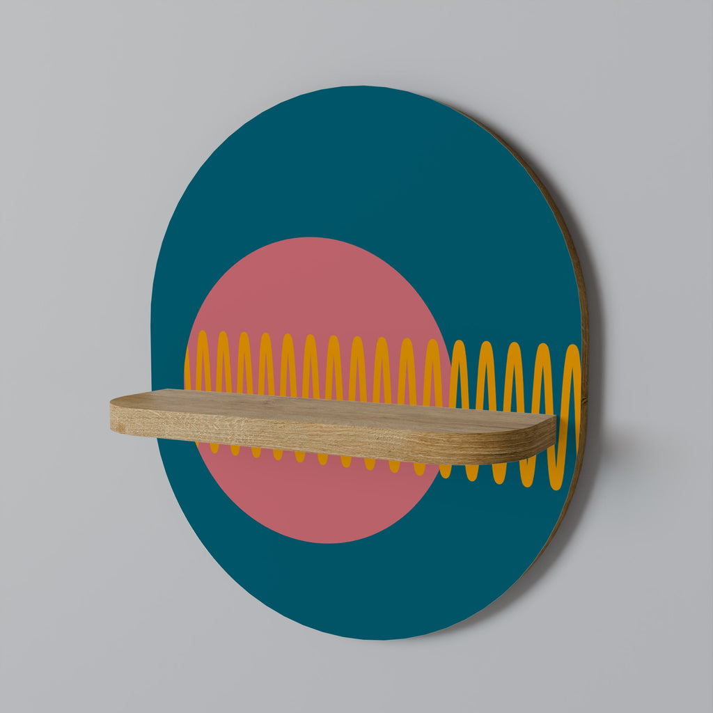 SOUND SOURCE Prateleira Oval Decorativa em Efeito Carvalho