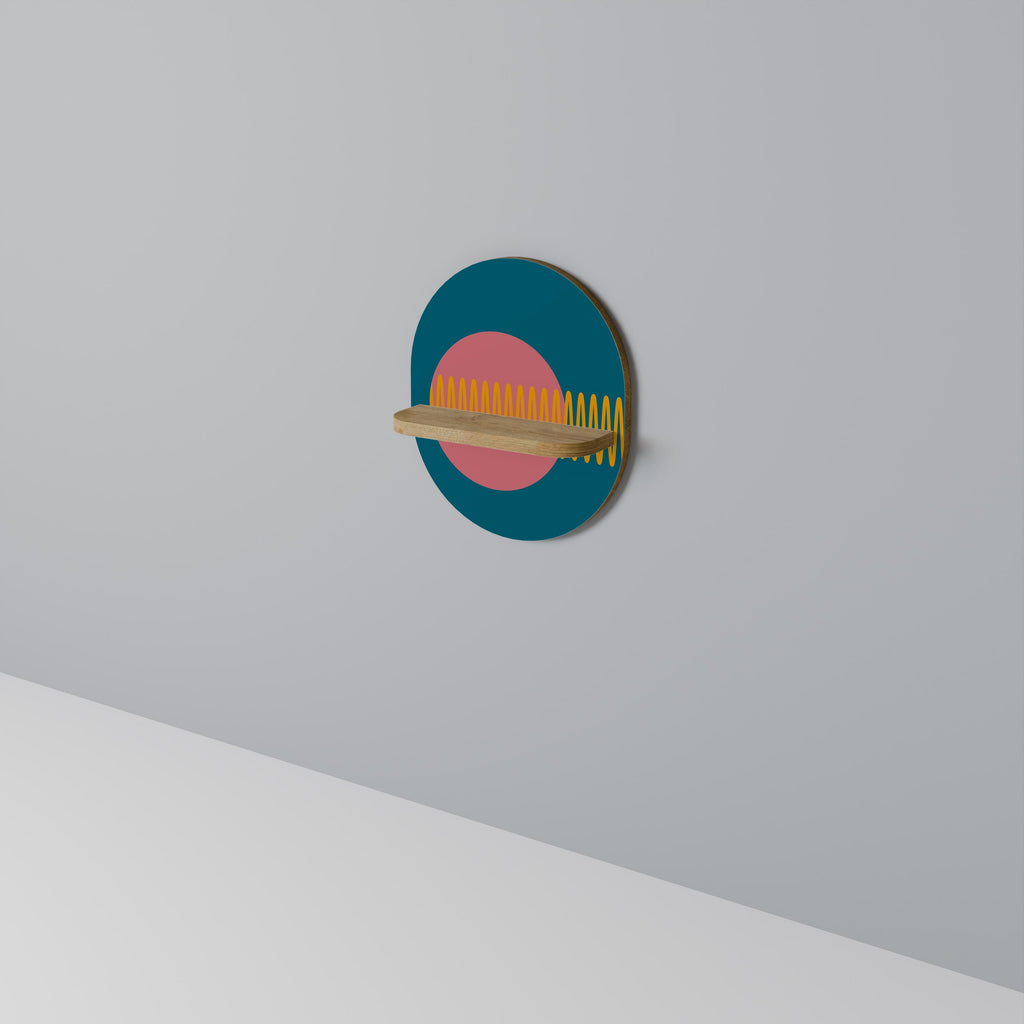 SOUND SOURCE Prateleira Oval Decorativa em Efeito Carvalho