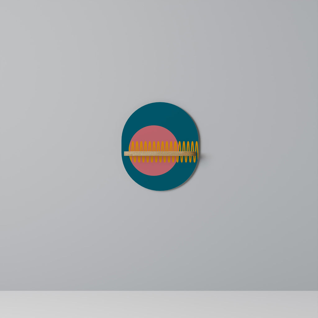 SOUND SOURCE Prateleira Oval Decorativa em Efeito Carvalho