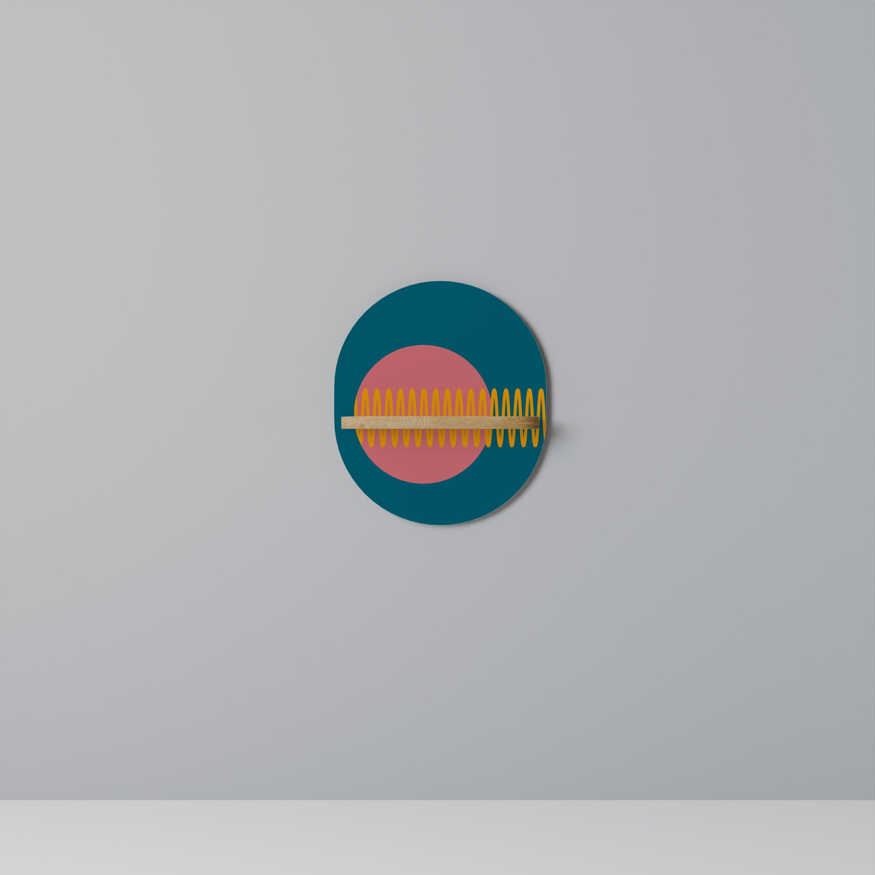 SOUND SOURCE Prateleira Oval Decorativa em Efeito Carvalho