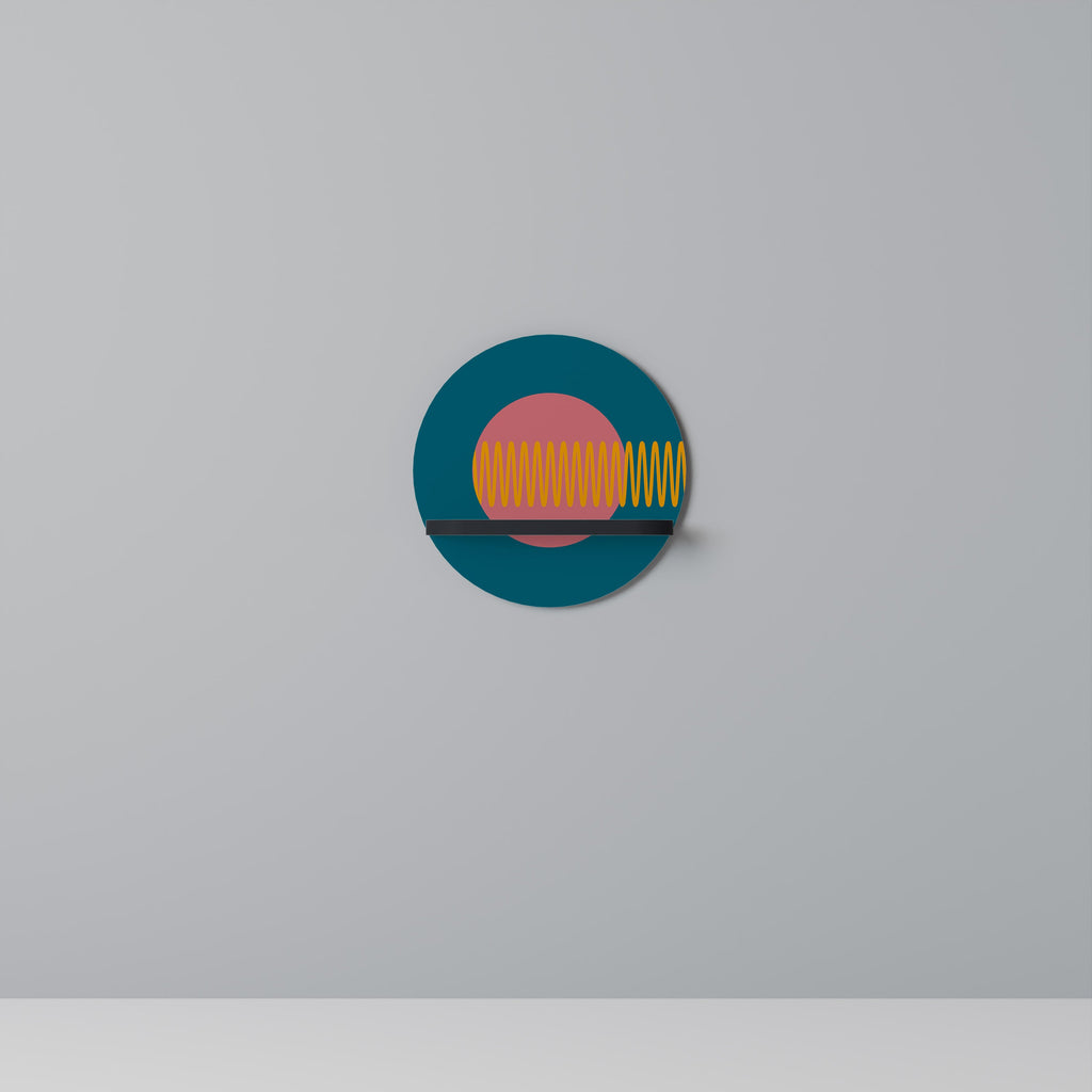 SOUND SOURCE Prateleira Redonda Decorativa em Acabamento Preto