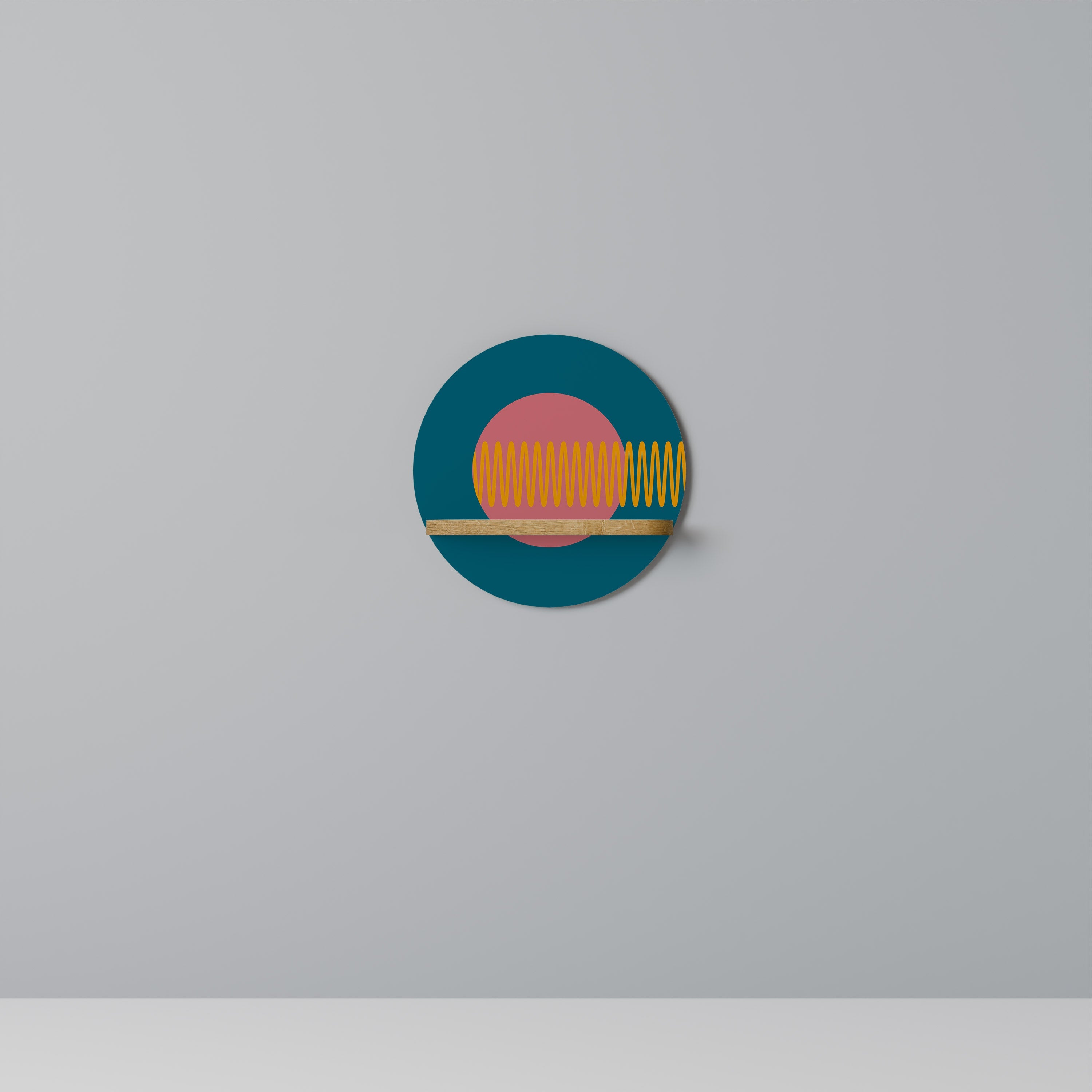 SOUND SOURCE Prateleira Redonda Decorativa em Efeito Carvalho