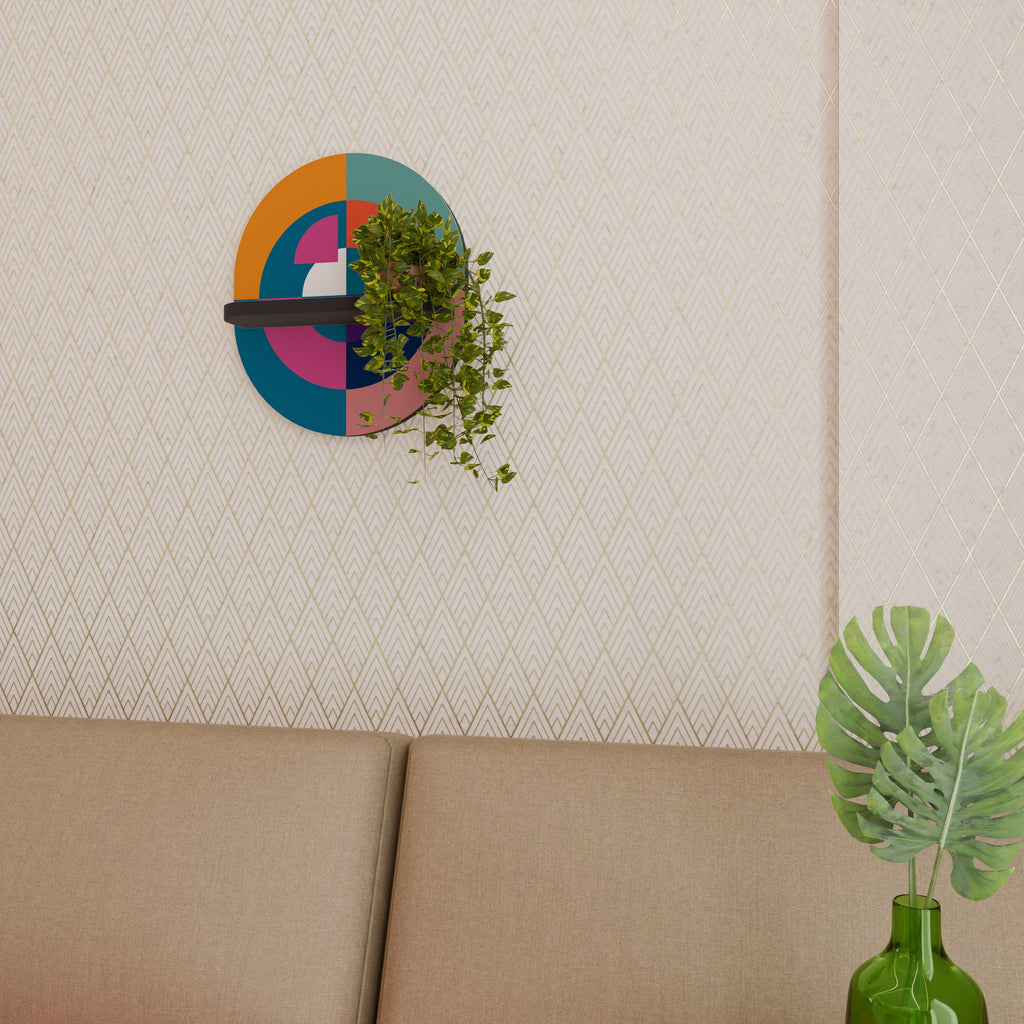 CREATING TOGETHER Prateleira Oval Decorativa em Acabamento Preto