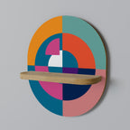 CREATING TOGETHER Prateleira Oval Decorativa em Efeito Carvalho