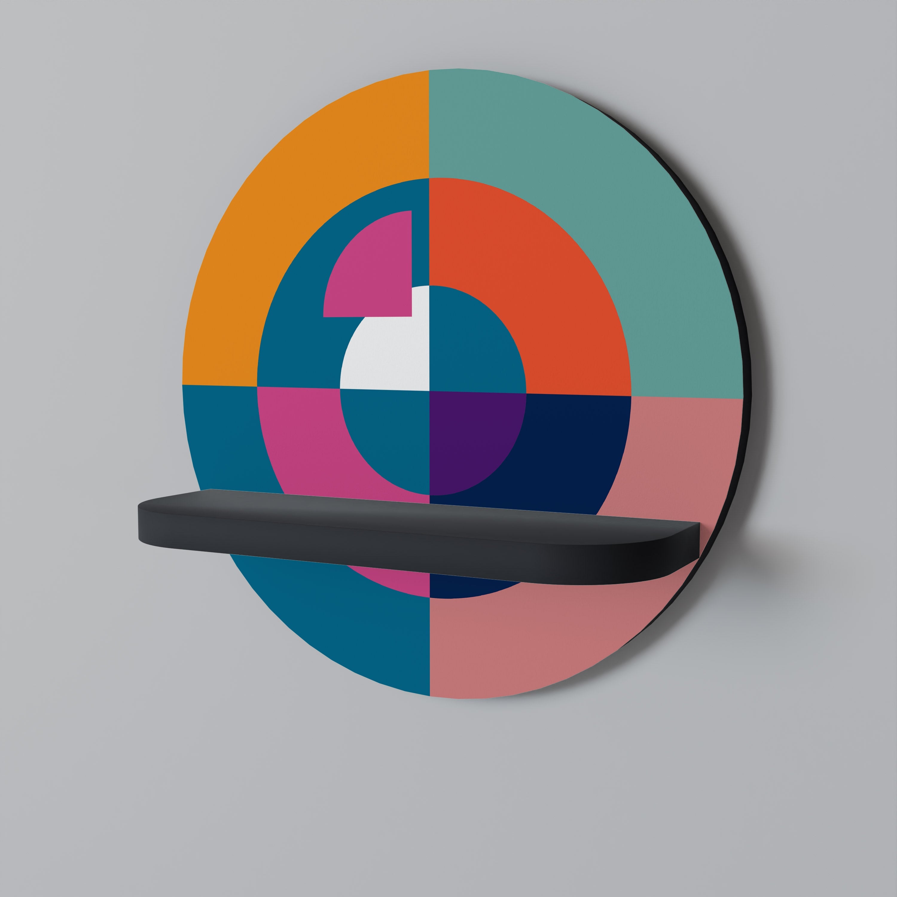 CREATING TOGETHER Prateleira Redonda Decorativa em Acabamento Preto