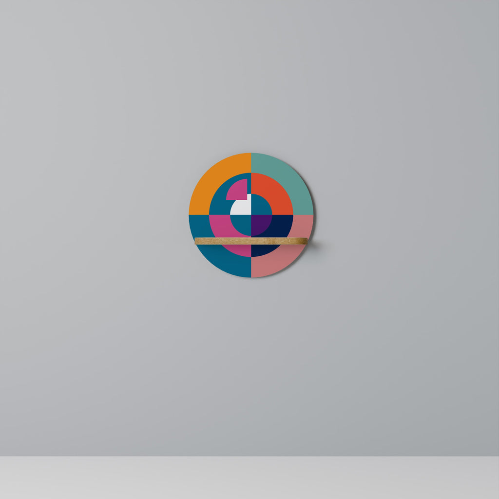 CREATING TOGETHER Prateleira Redonda Decorativa em Efeito Carvalho