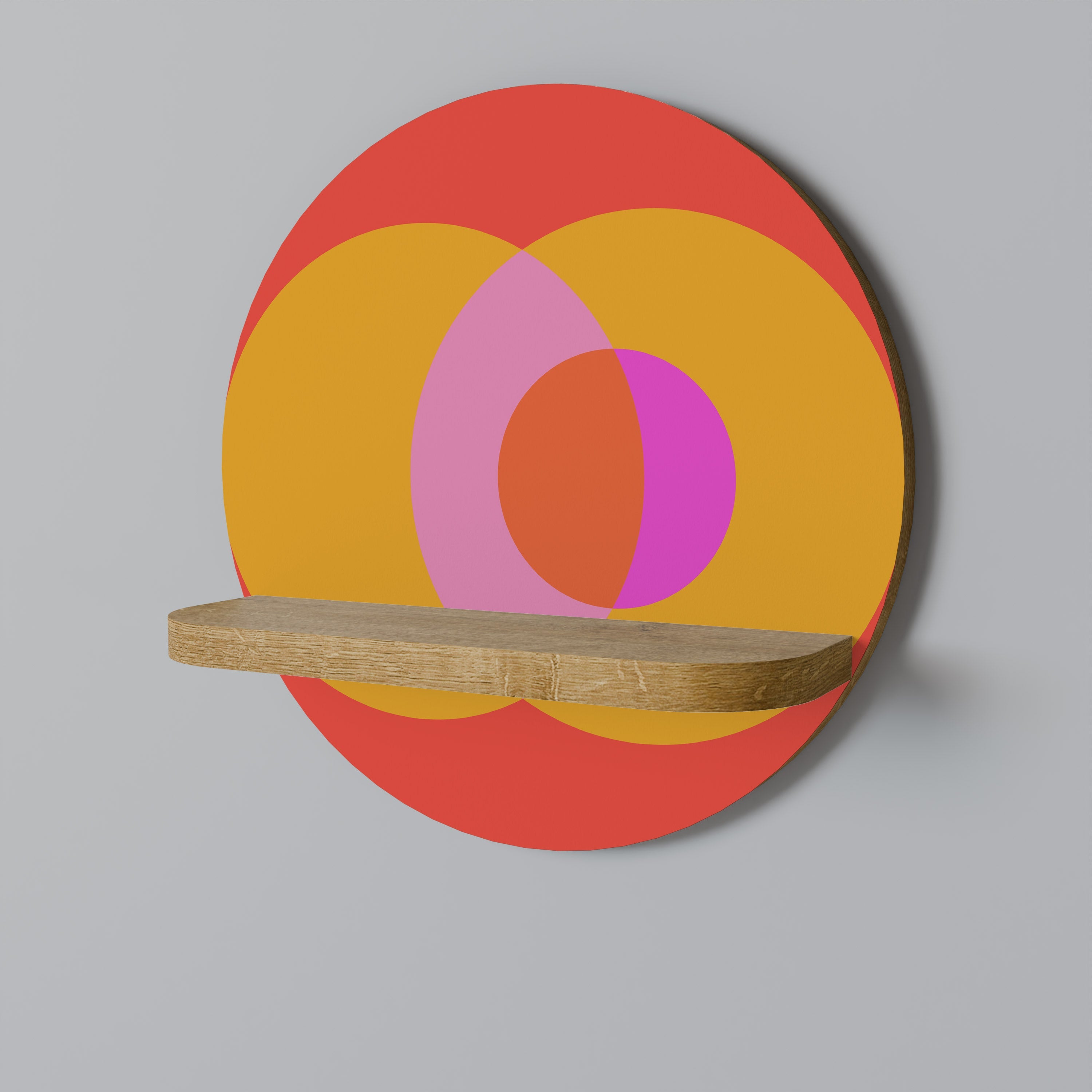 SOUL BROTHERHOOD Prateleira Redonda Decorativa em Efeito Carvalho