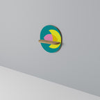 SPIRITUAL SUPPORT Prateleira Oval Decorativa em Efeito Carvalho