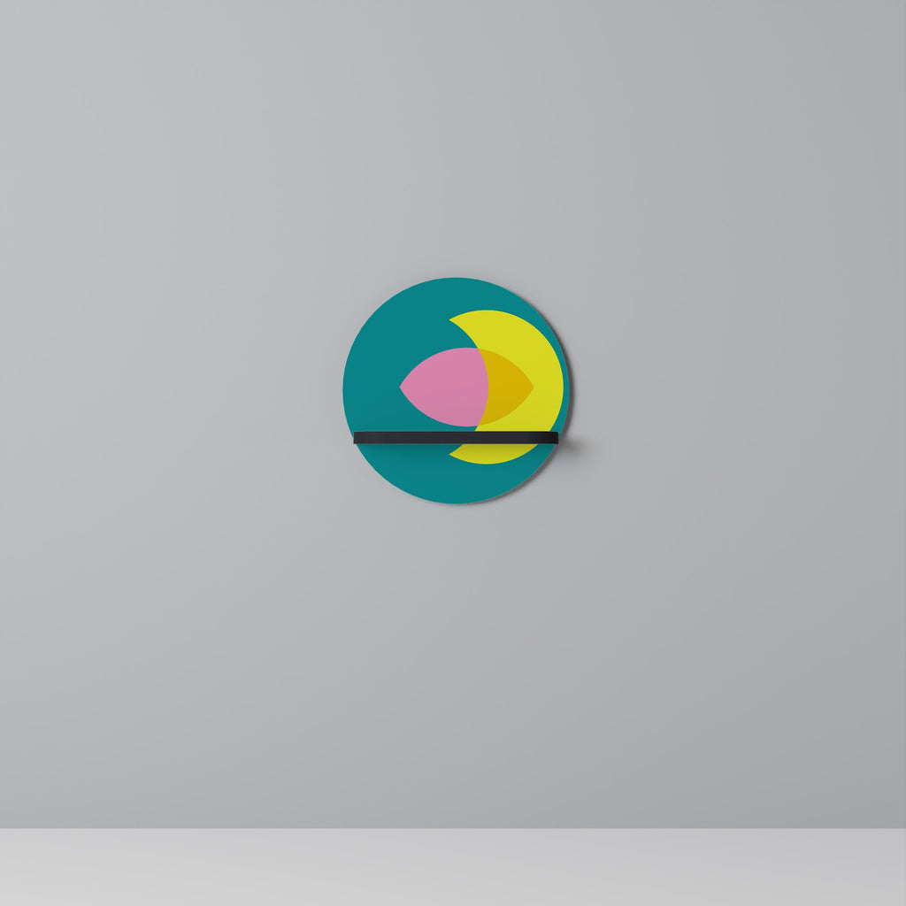 SPIRITUAL SUPPORT Prateleira Redonda Decorativa em Acabamento Preto