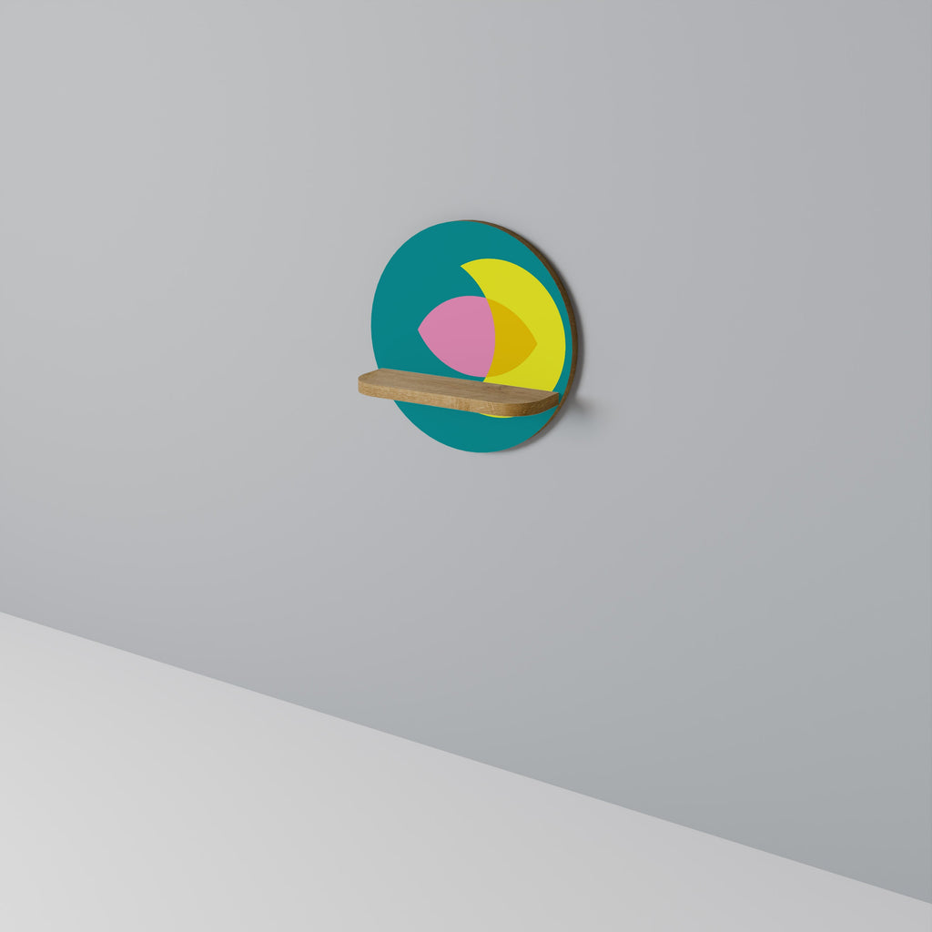 SPIRITUAL SUPPORT Round Art Shelf In Oak Effect