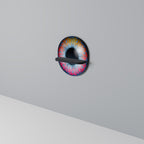 FANTASY EYE Prateleira Oval Decorativa em Acabamento Preto