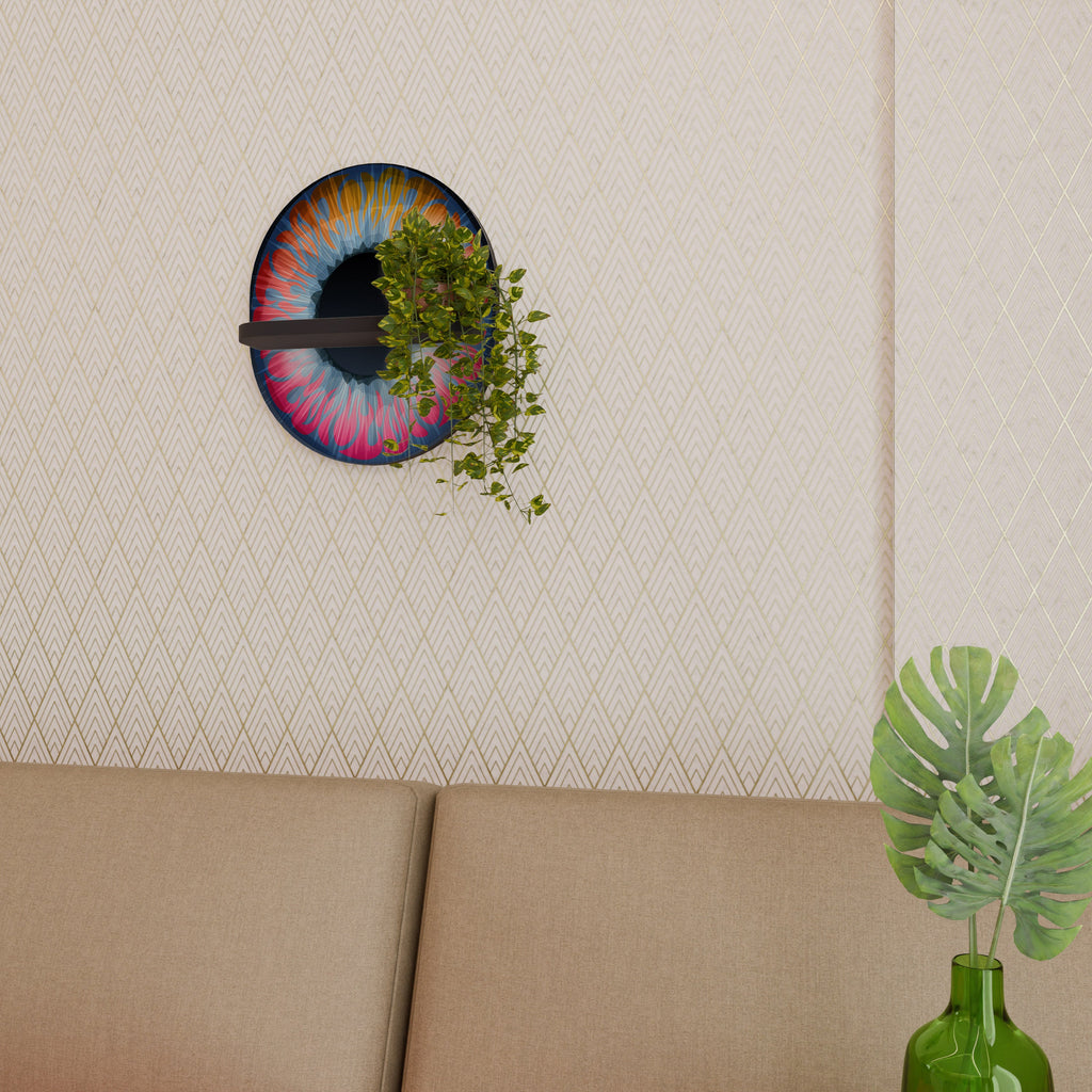 FANTASY EYE Prateleira Oval Decorativa em Acabamento Preto