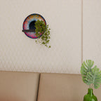 FANTASY EYE Prateleira Redonda Decorativa em Acabamento Preto