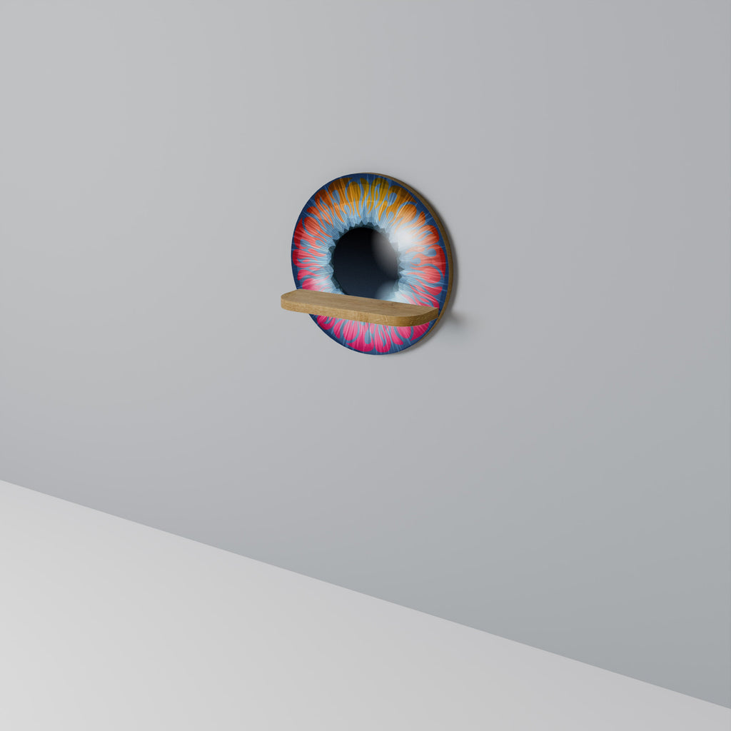 FANTASY EYE Round Art Shelf In Oak Effect