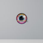 FANTASY EYE Round Art Shelf In Oak Effect