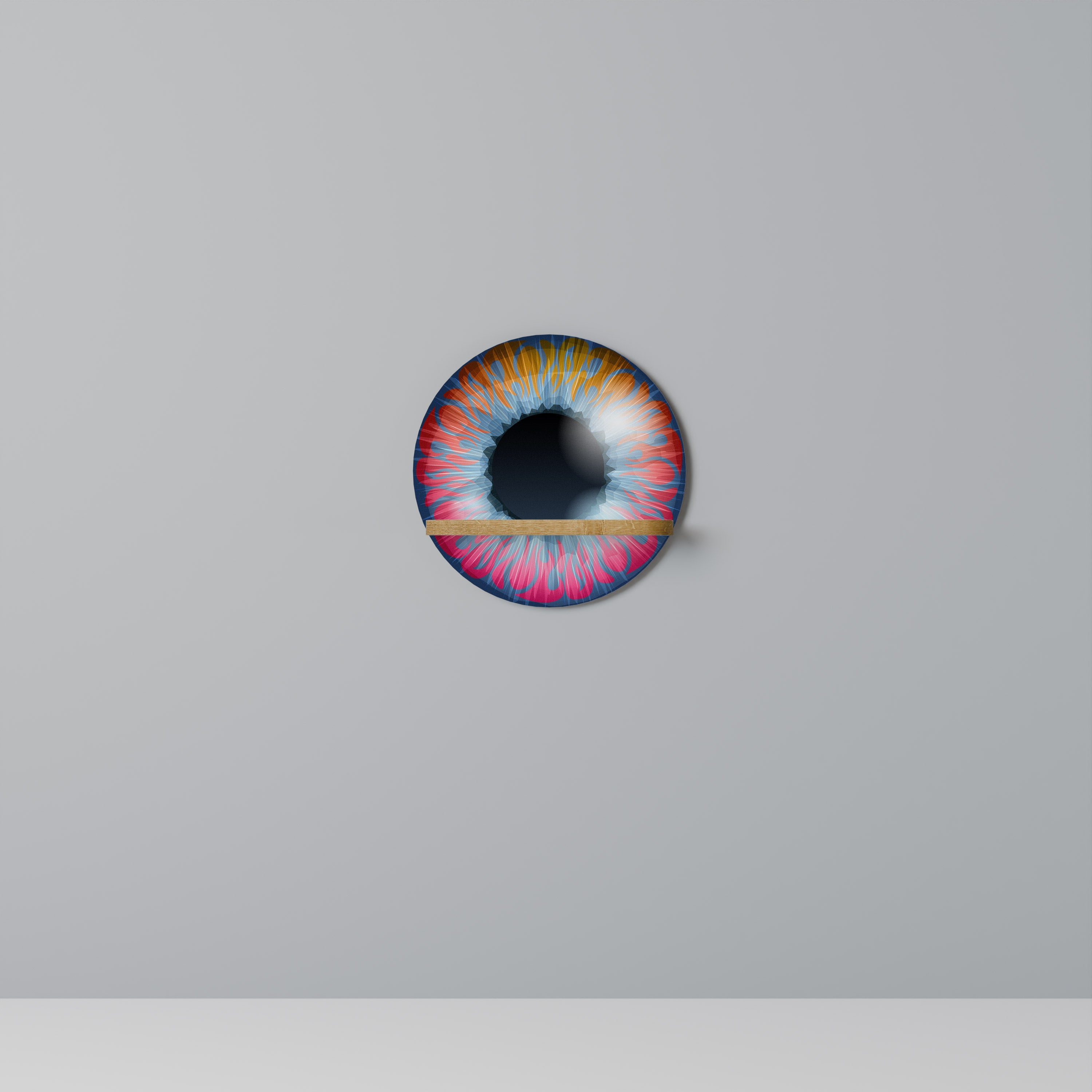 FANTASY EYE Prateleira Redonda Decorativa em Efeito Carvalho