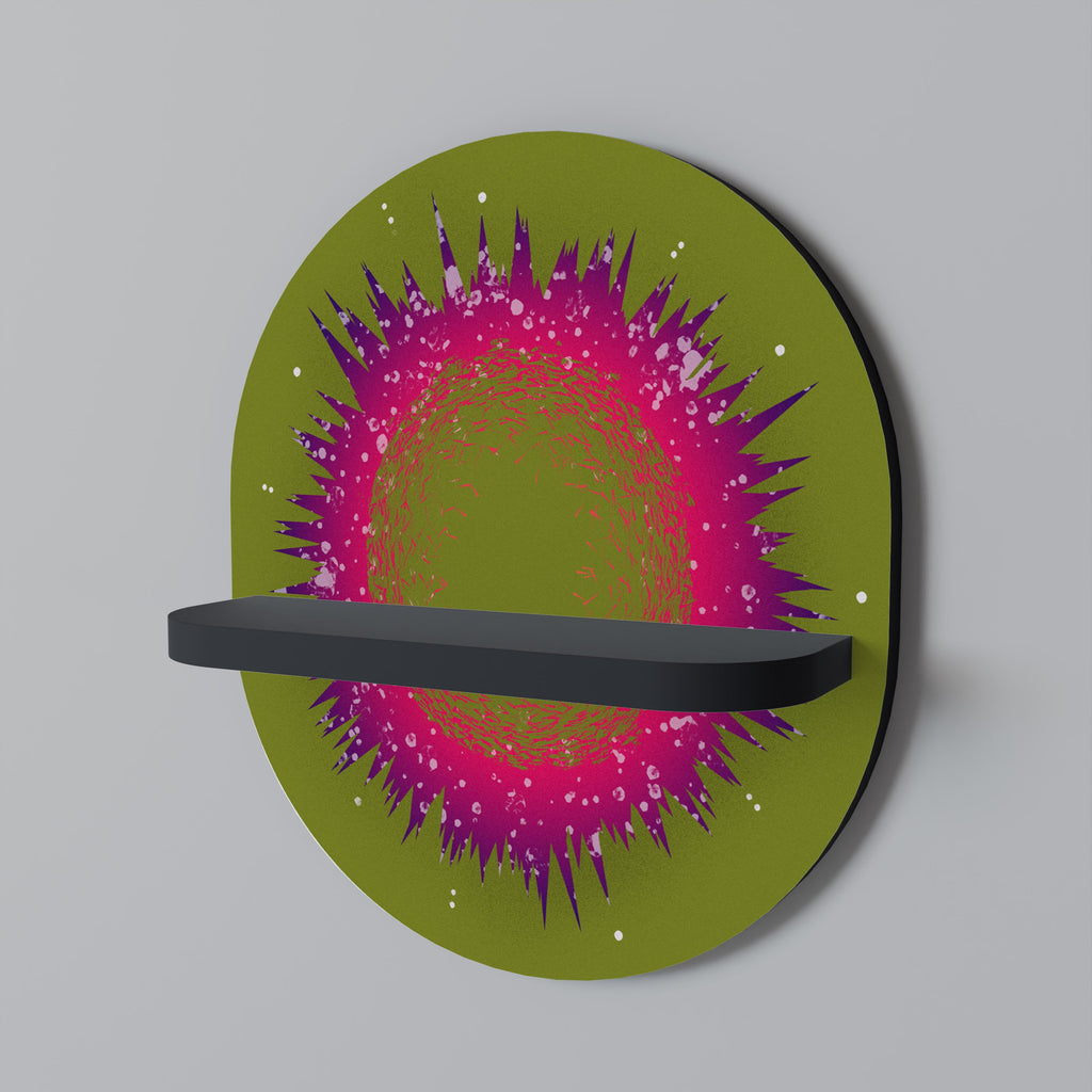 EXPLOSION ESSENCE Prateleira Oval Decorativa em Acabamento Preto