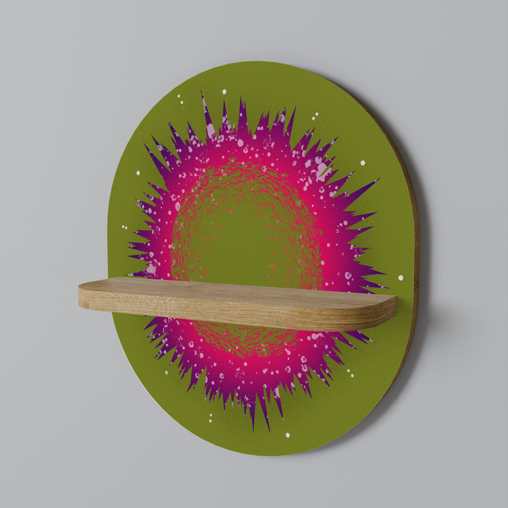 EXPLOSION ESSENCE Prateleira Oval Decorativa em Efeito Carvalho