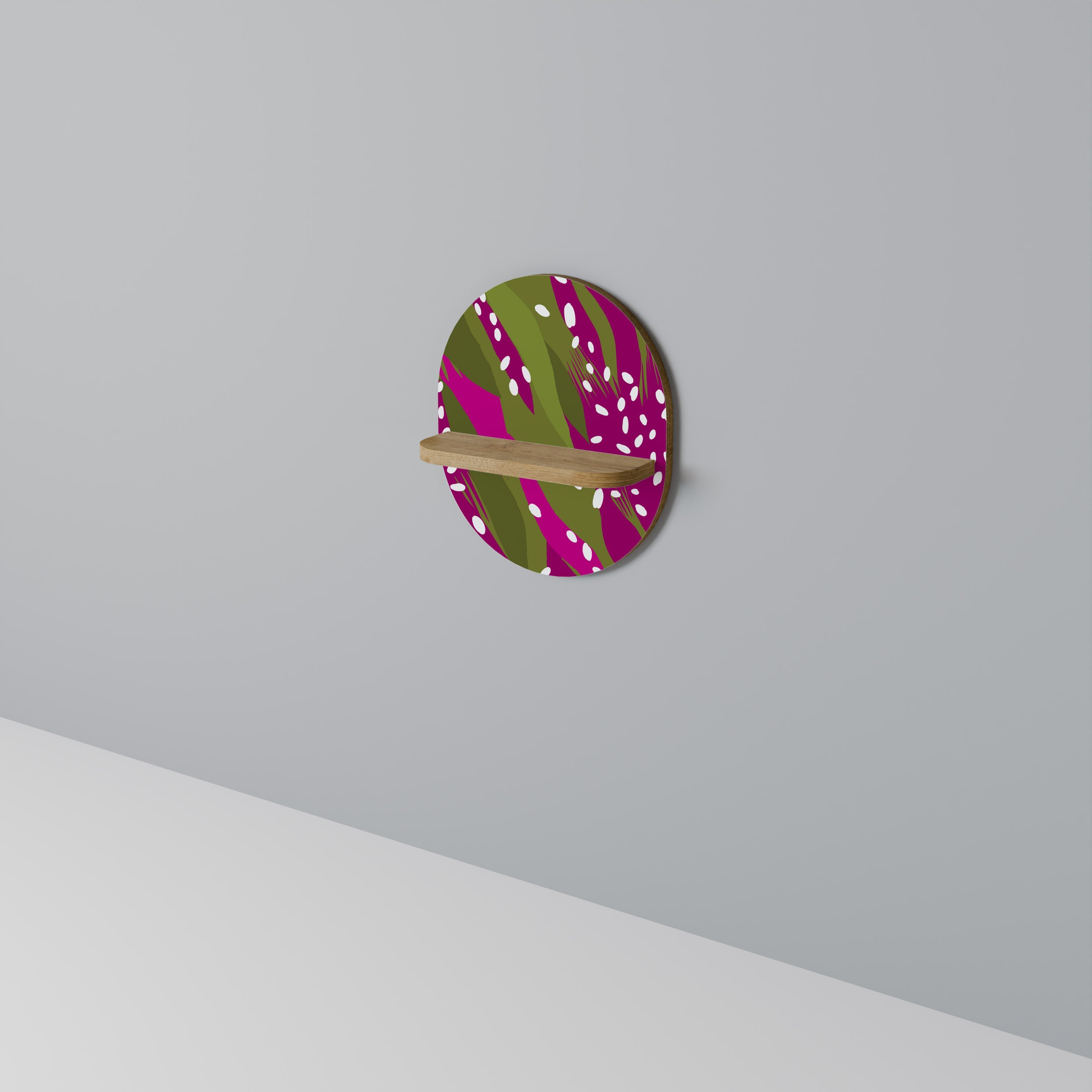 ENCHANTED TIGER Prateleira Oval Decorativa em Efeito Carvalho