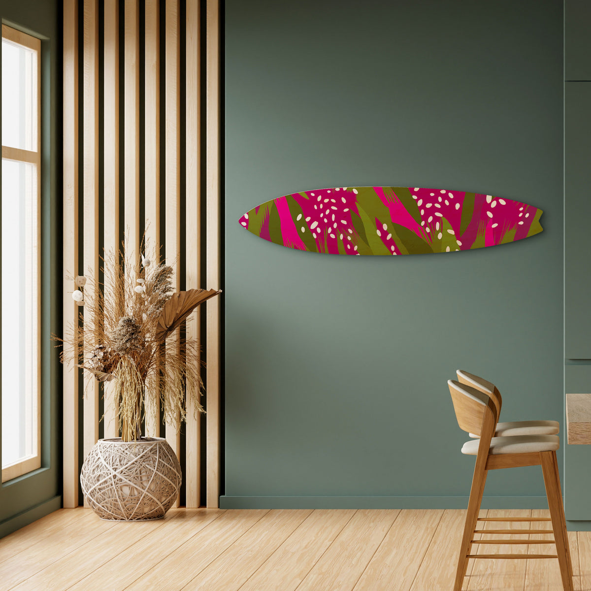 ENCHANTED TIGER Painel Decorativo Prancha de Surf