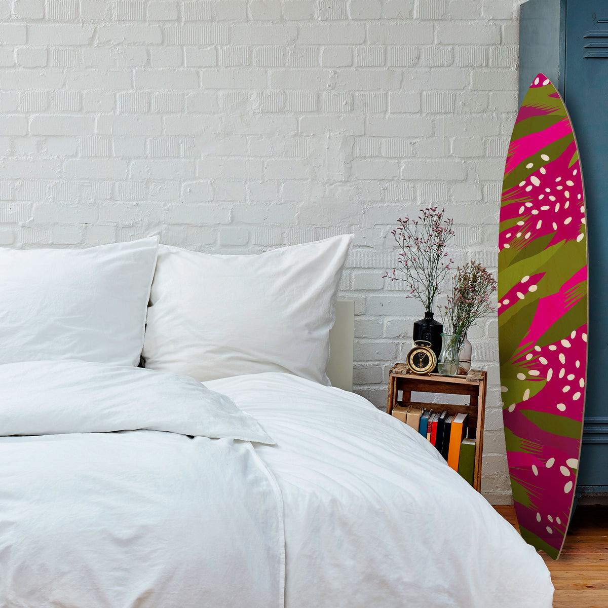 ENCHANTED TIGER Painel Decorativo Prancha de Surf