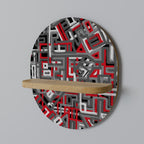 BROKEN LINES Prateleira Oval Decorativa em Efeito Carvalho