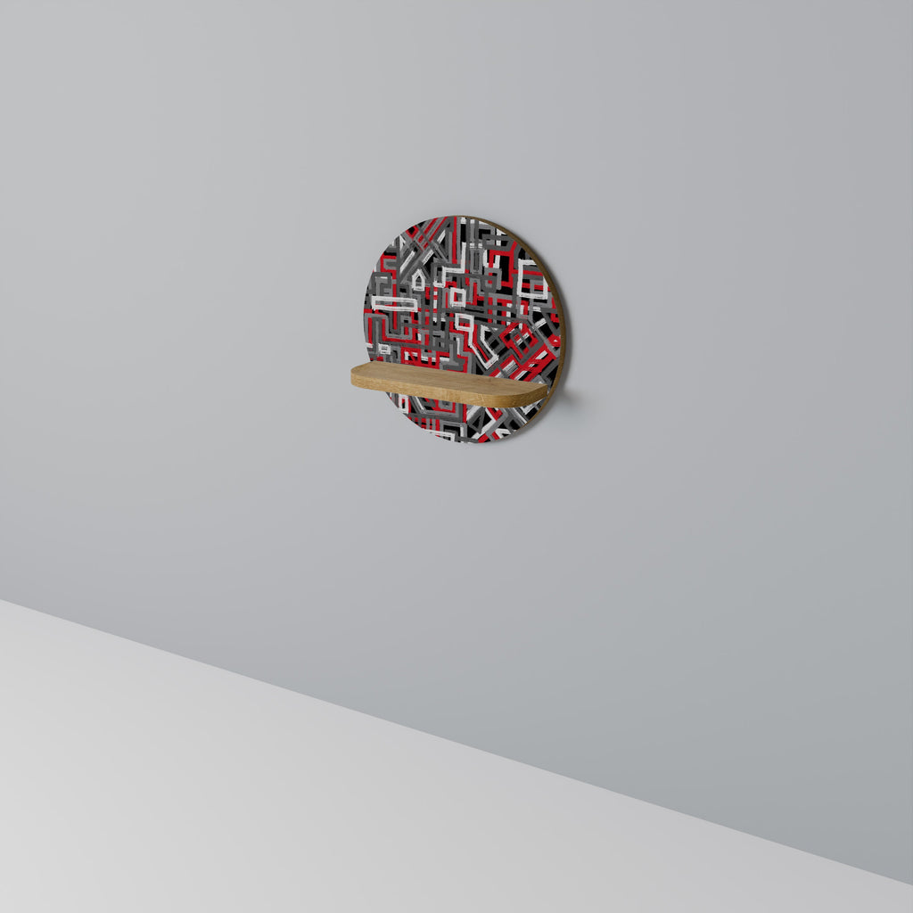 BROKEN LINES Prateleira Redonda Decorativa em Efeito Carvalho