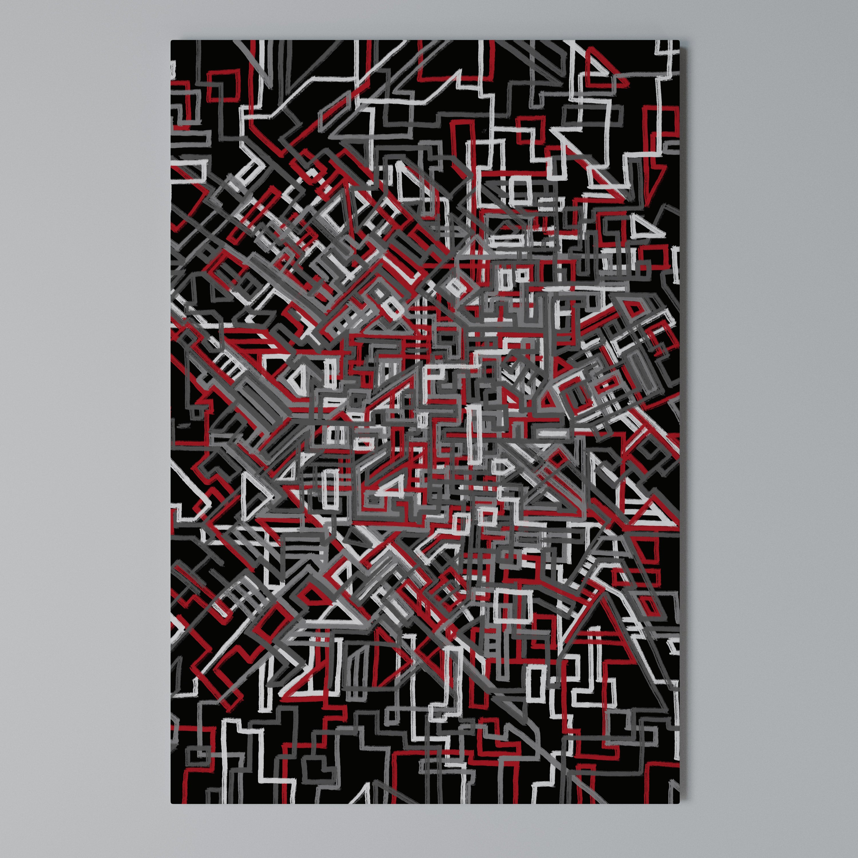 BROKEN LINES Quadro em tela vertical