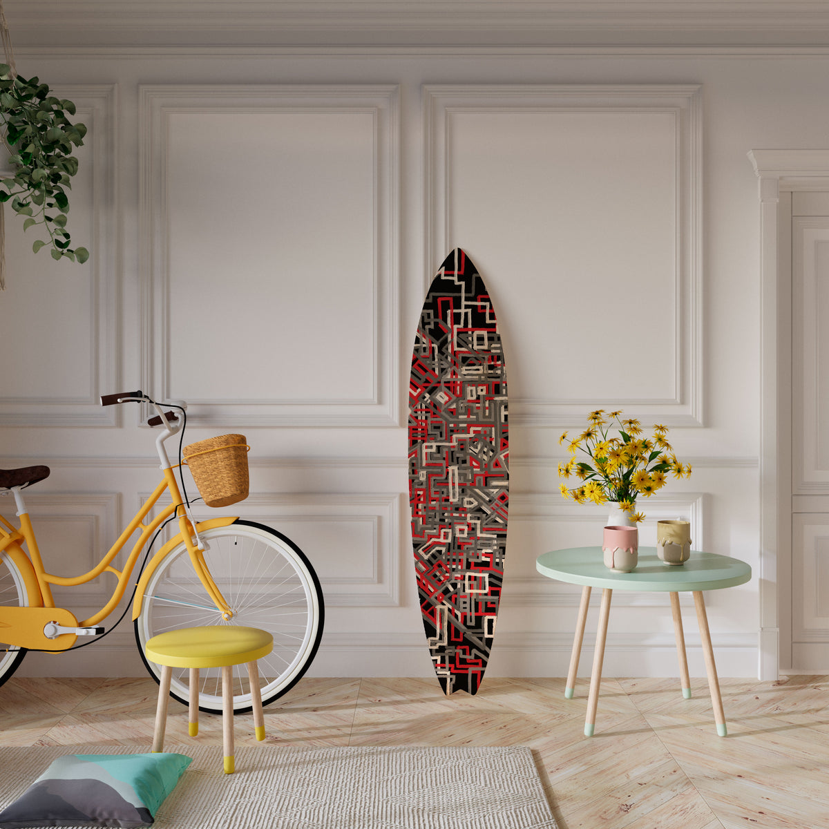 BROKEN LINES Painel Decorativo Prancha de Surf