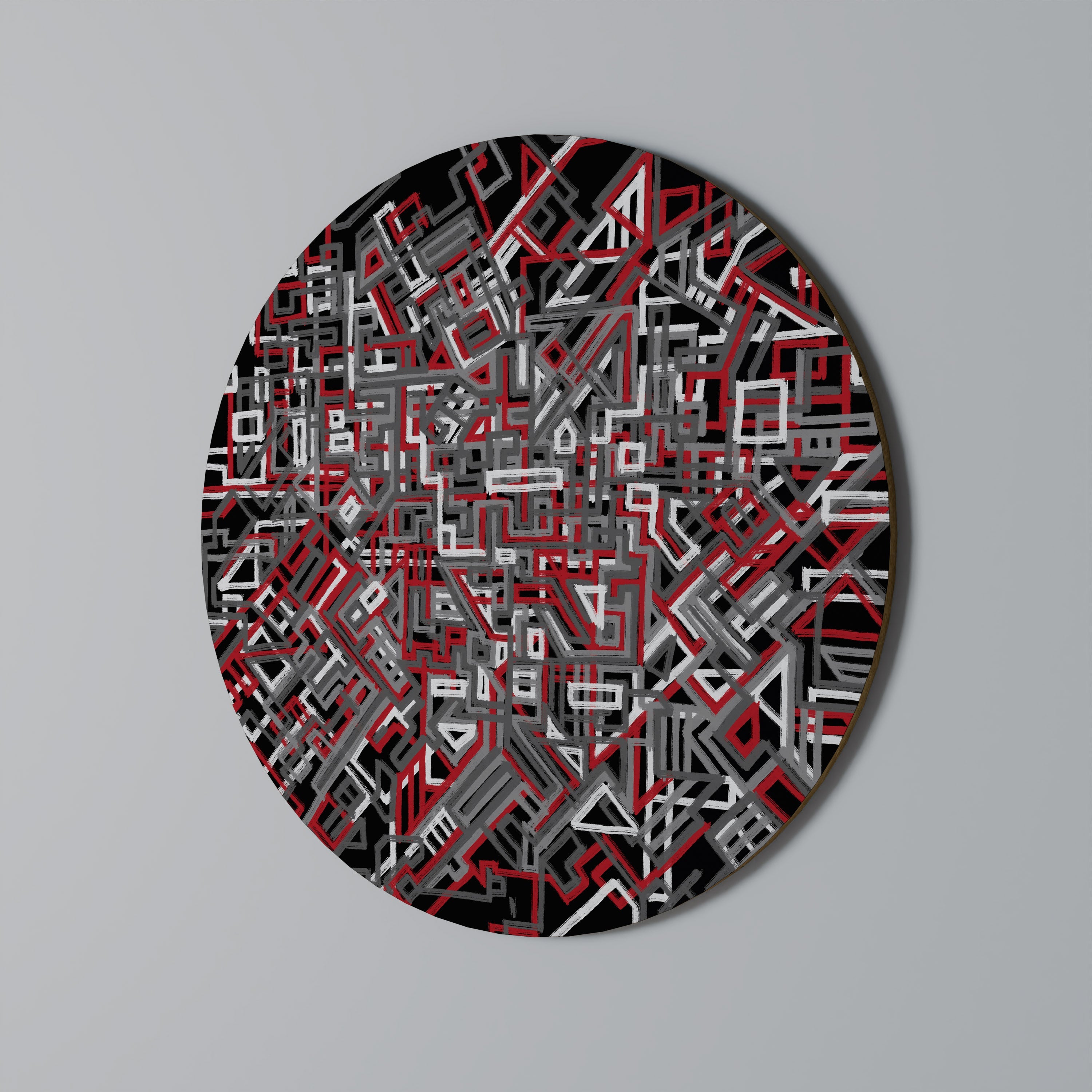 BROKEN LINES Round Wall Art