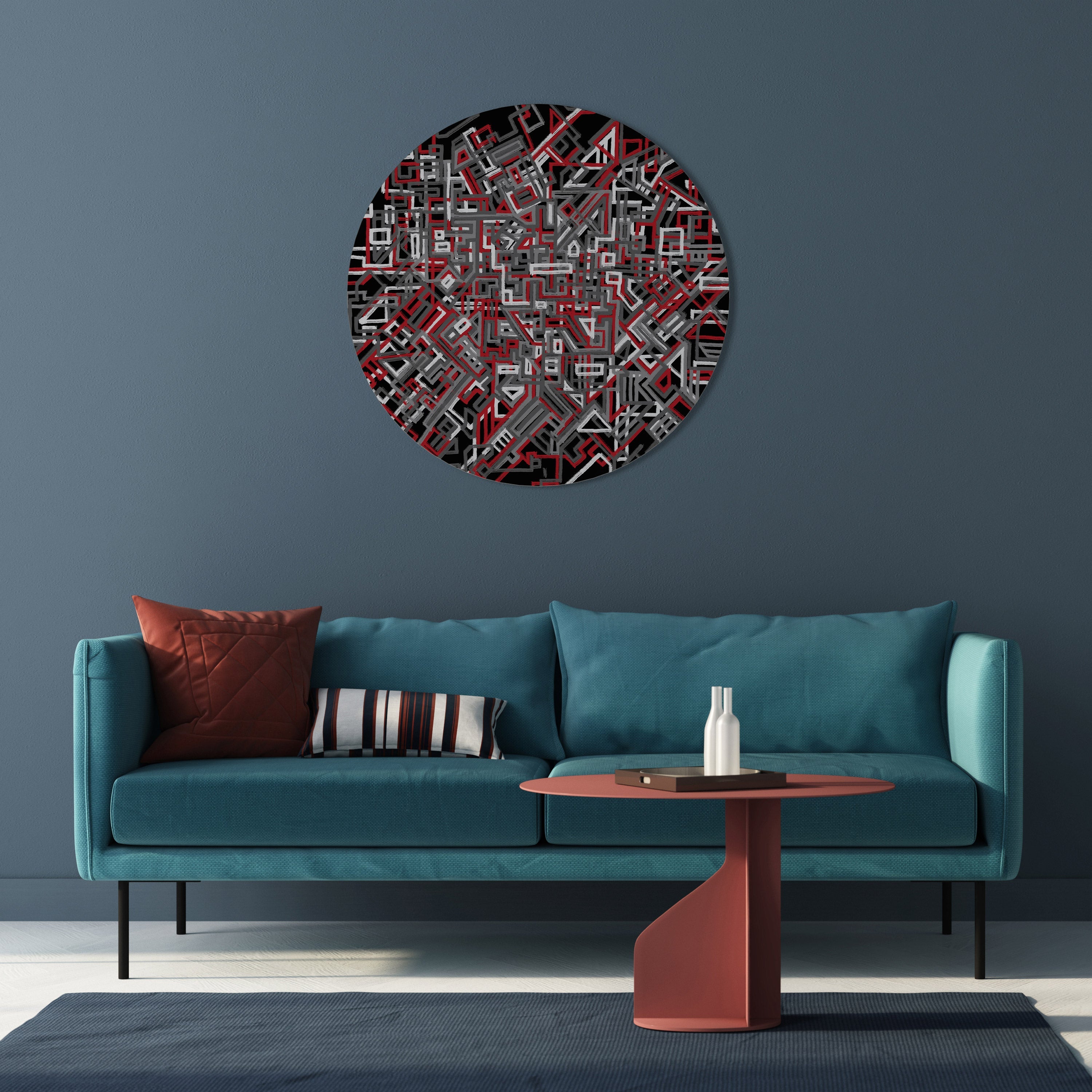 BROKEN LINES Round Wall Art