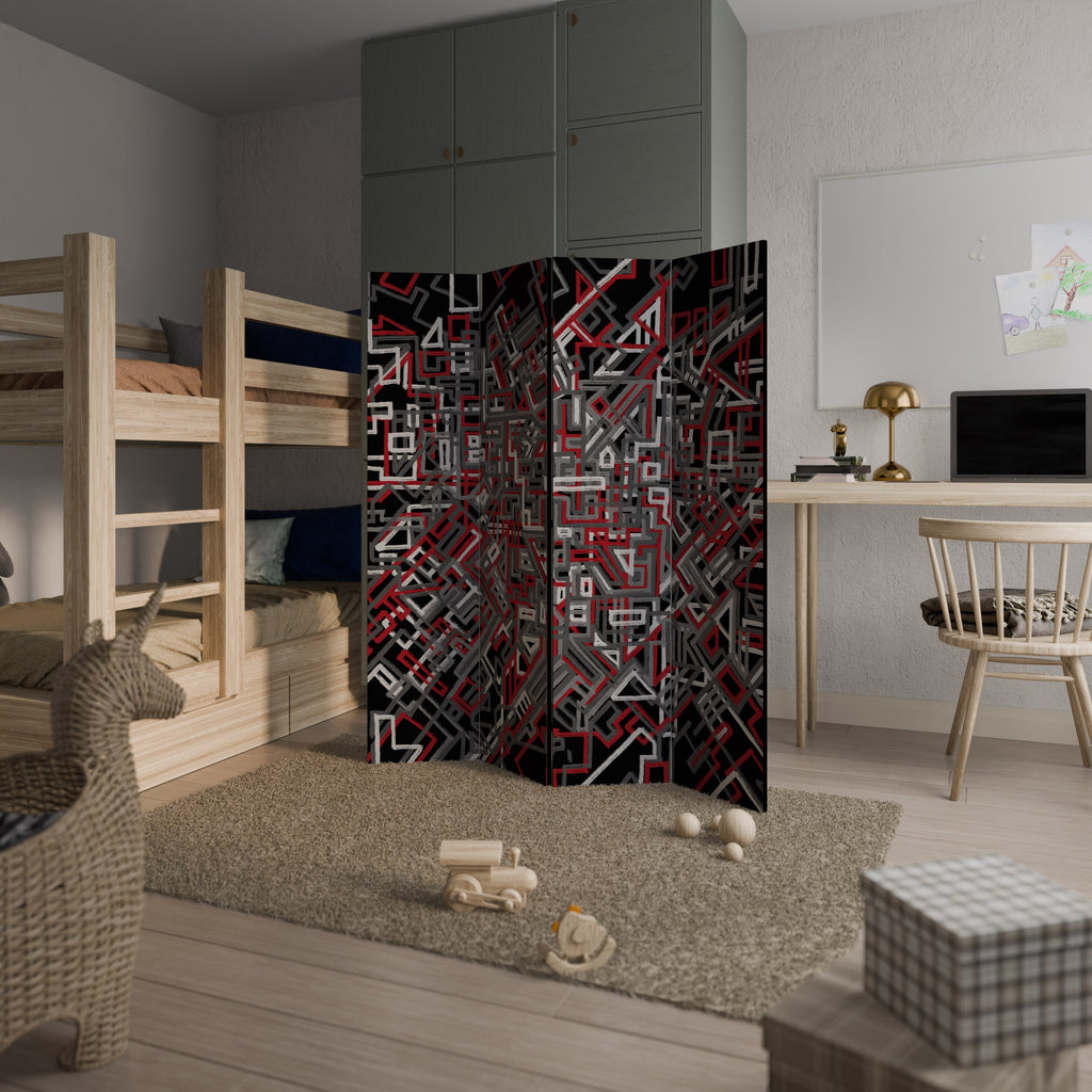 BROKEN LINES Decorative 4-Panel Room Divider