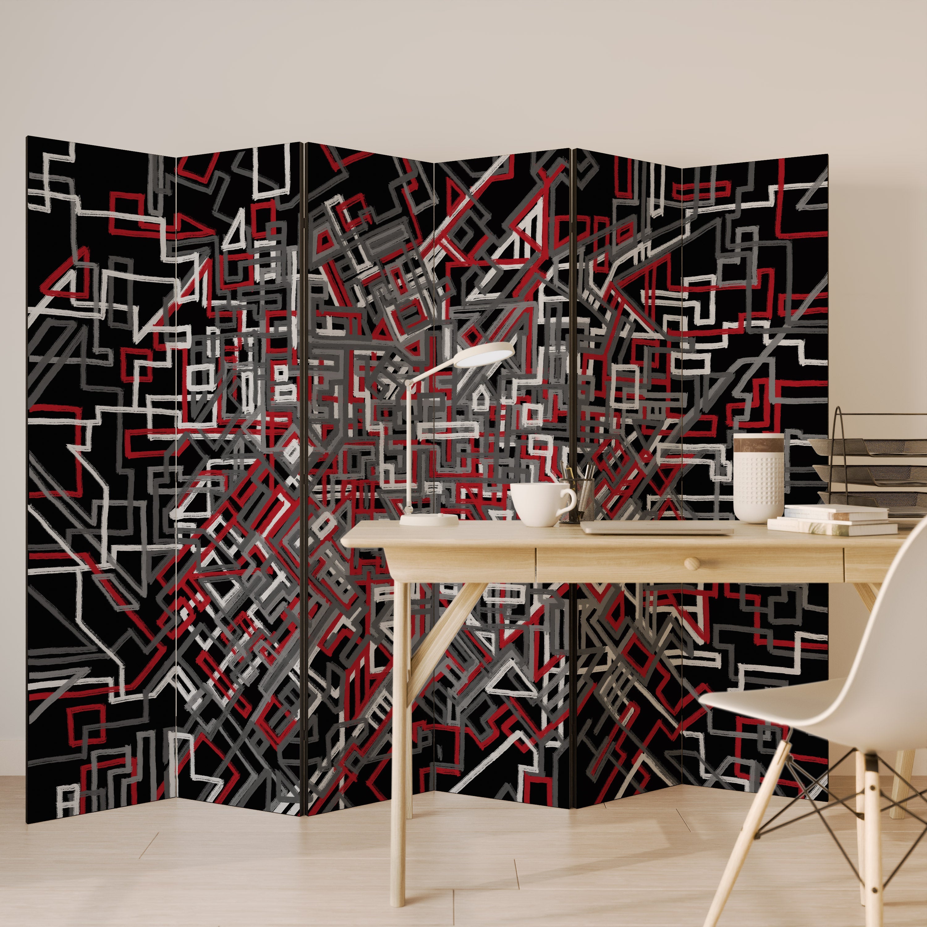 BROKEN LINES Biombo Decorativo de 6 Painéis