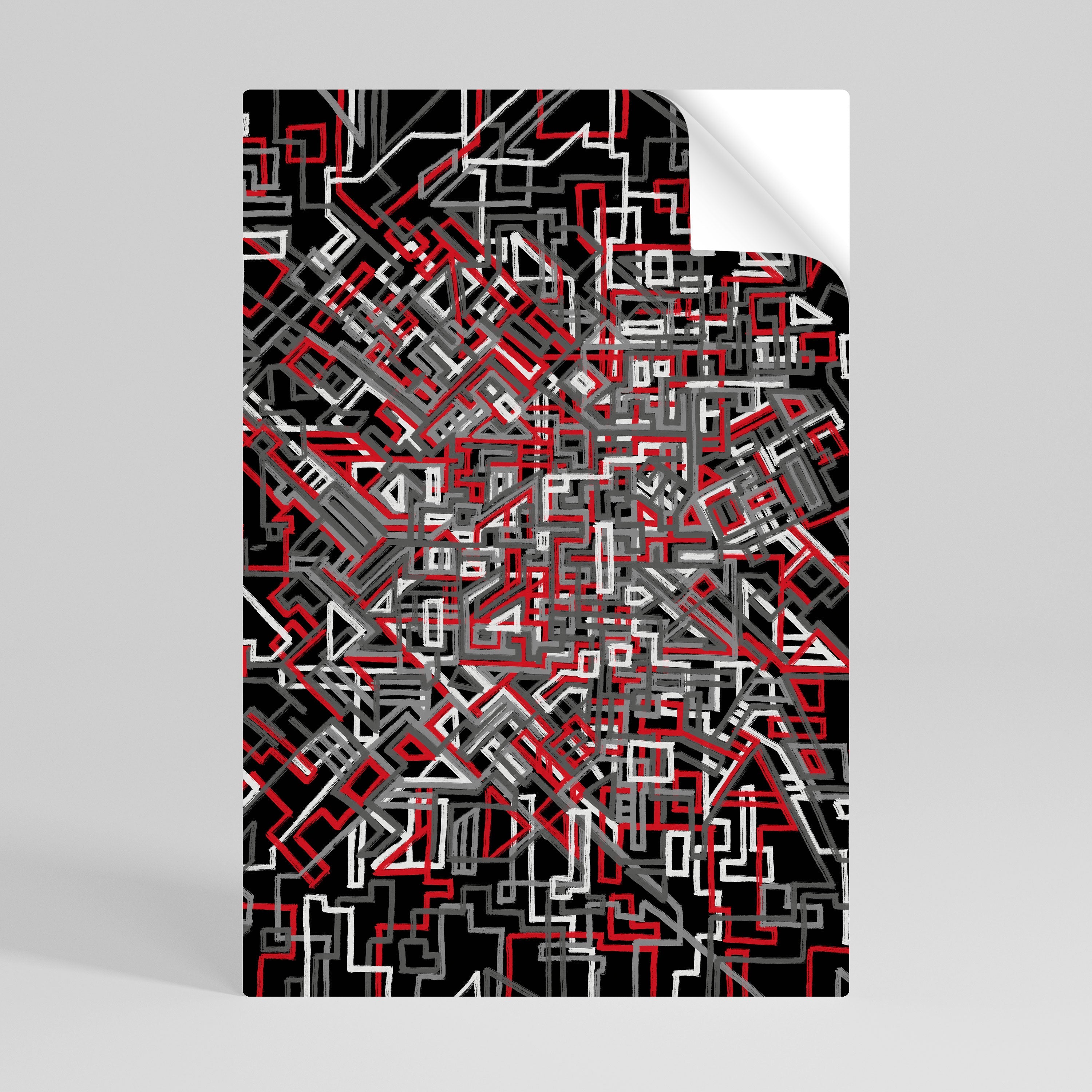 BROKEN LINES Poster Vertical Autocolante