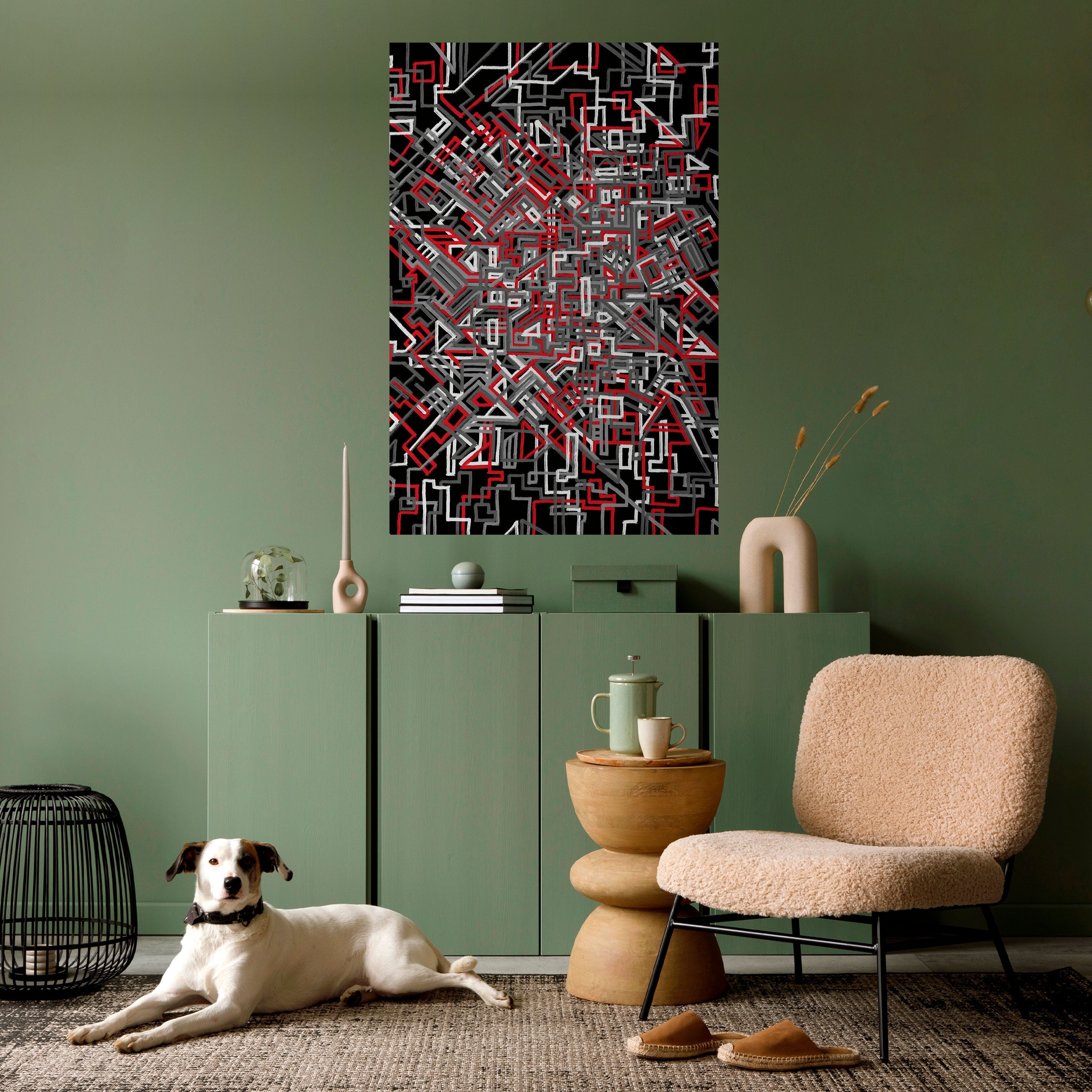 BROKEN LINES Peel and Stick Vertical Poster