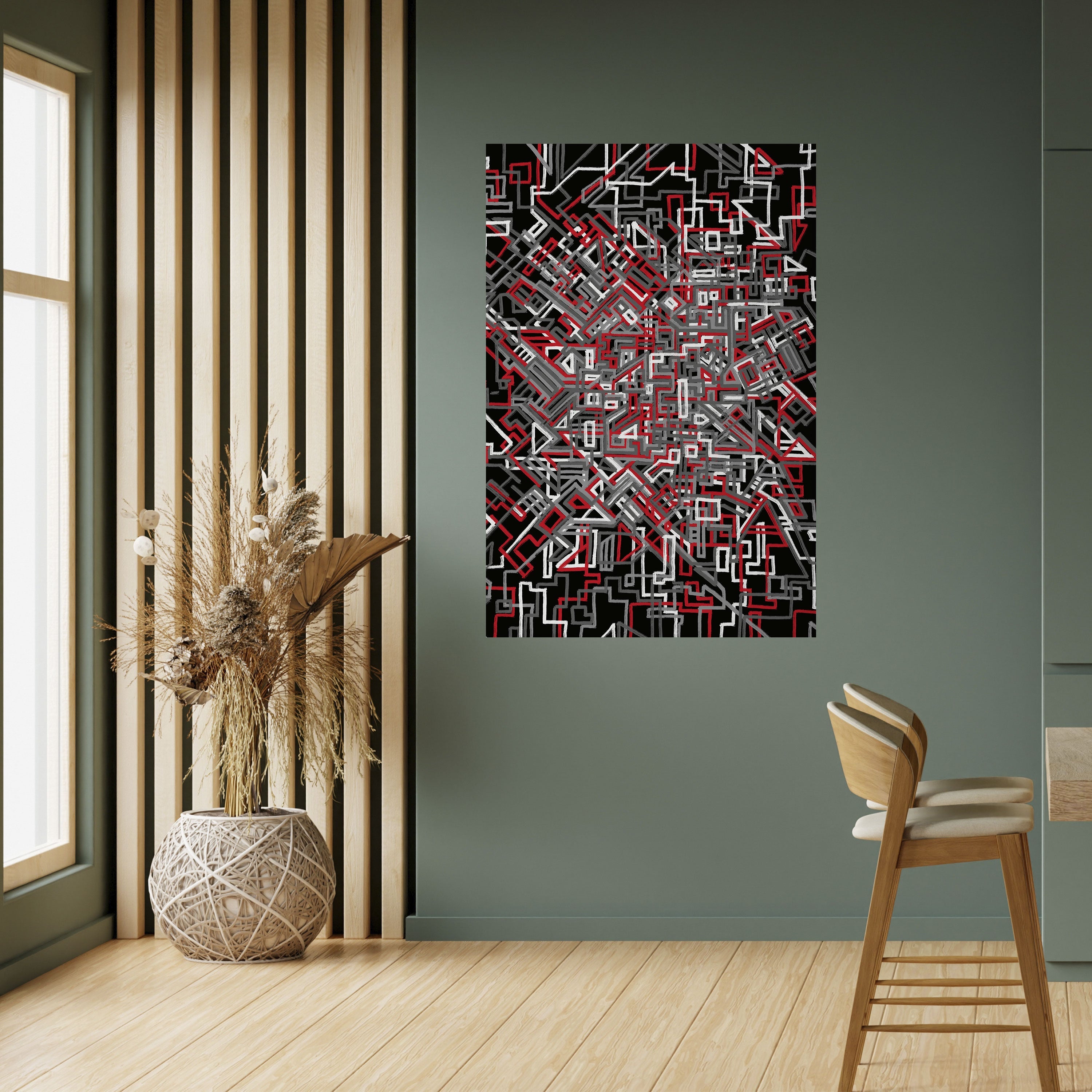 BROKEN LINES Peel and Stick Vertical Poster